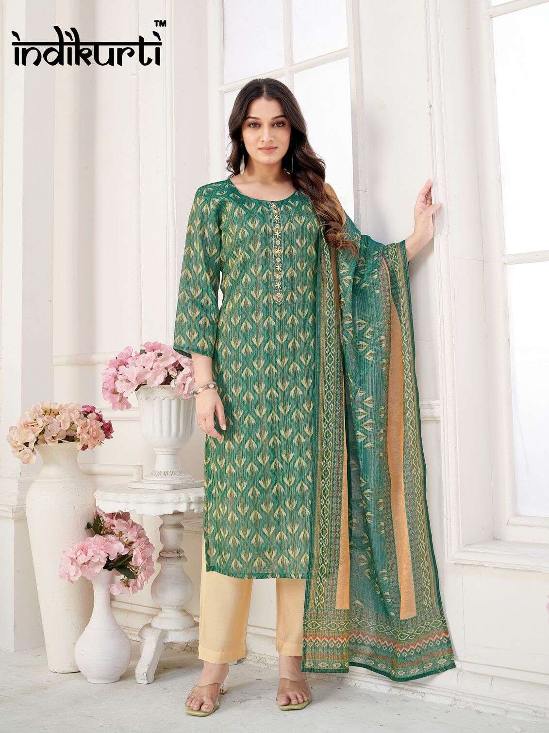 SHANAYA BY INDIKURTI IN HEAVY TISSUE DIGITAL SHIMMER WITH FANCY HANDWORK