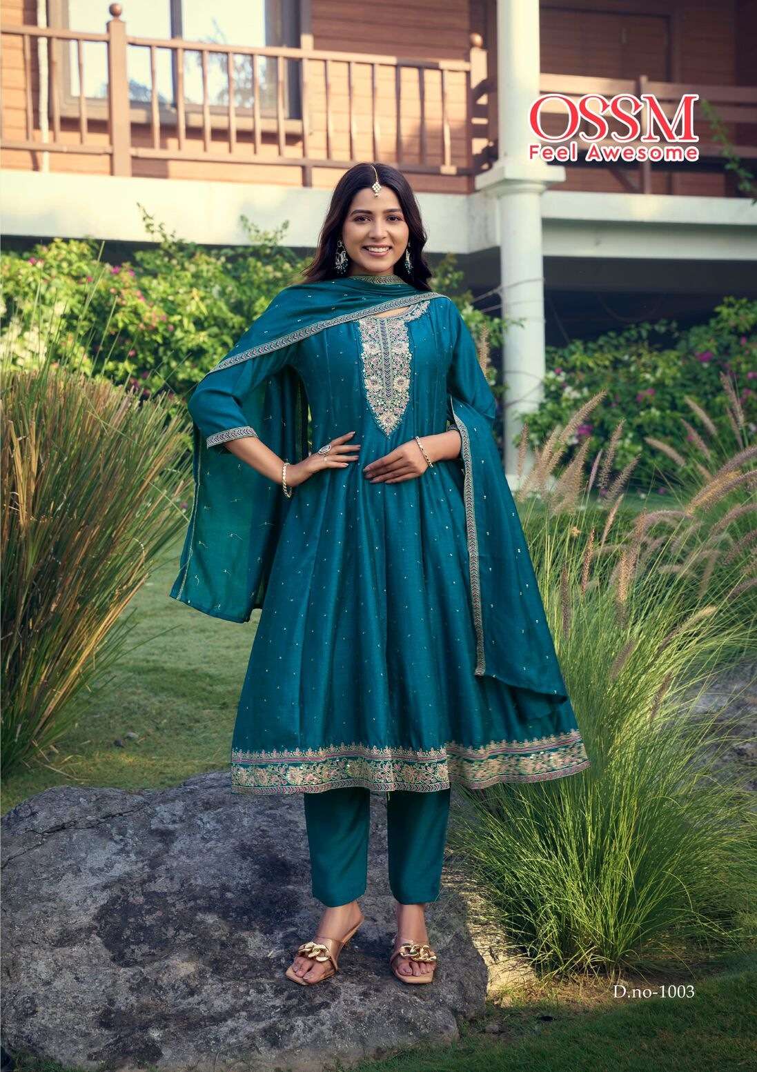 SHAYRA BY OSSM IN VICHITRA SILK WITH ASTER FANCY ANARKALI COLLECTION WITH EMBROIDERY WORK