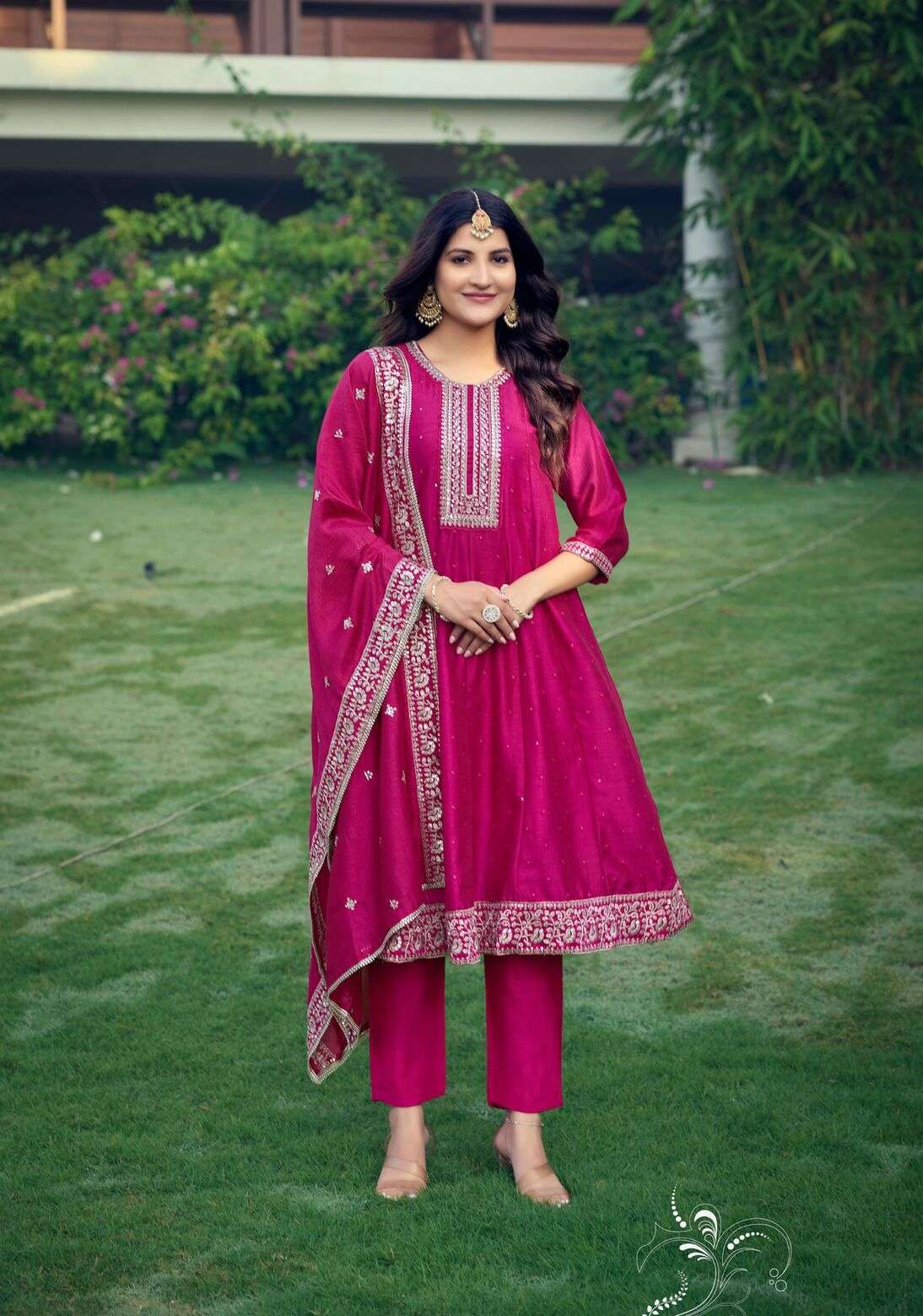 SHAYRA BY OSSM IN VICHITRA SILK WITH ASTER FANCY ANARKALI COLLECTION WITH EMBROIDERY WORK