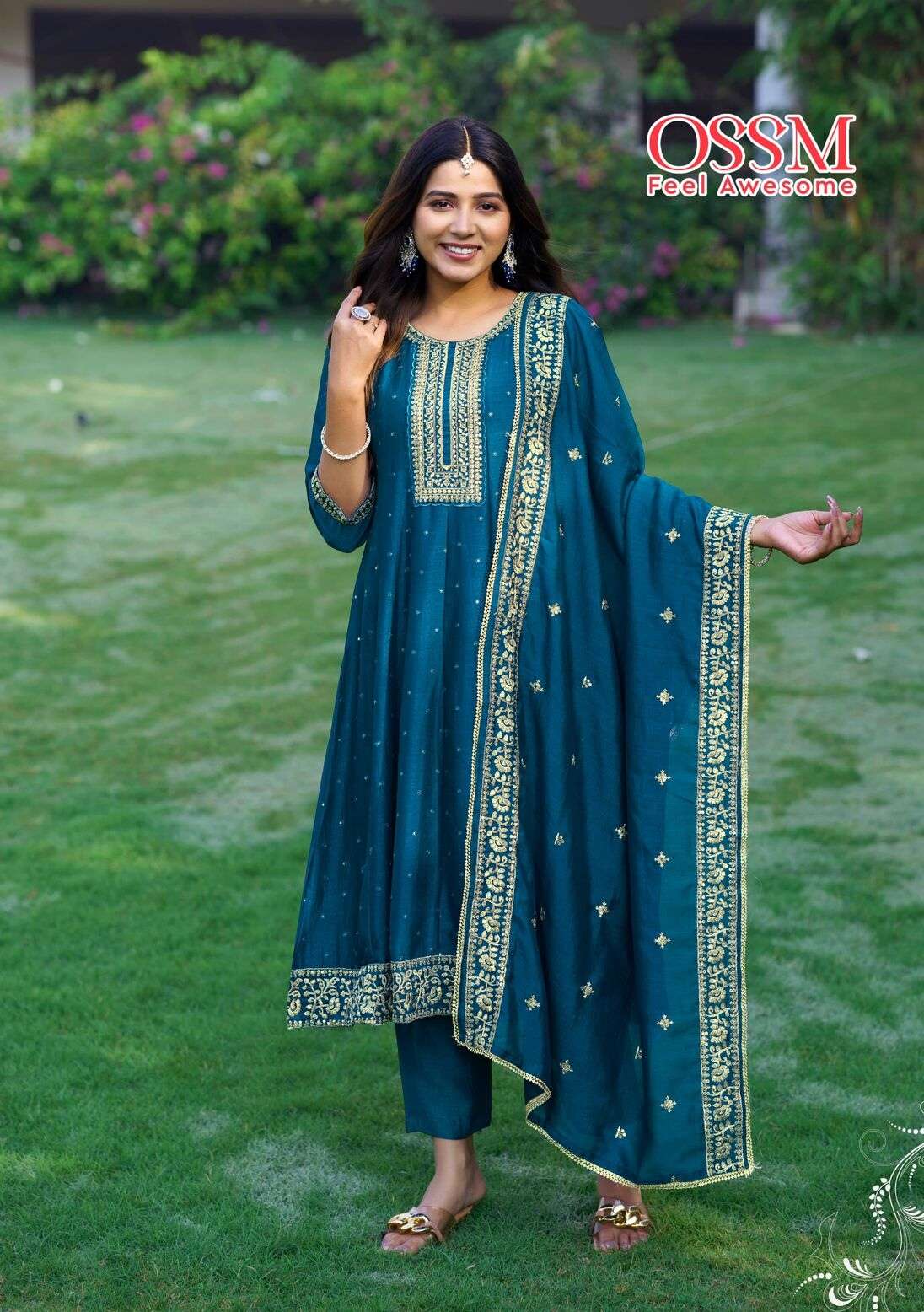 SHAYRA BY OSSM IN VICHITRA SILK WITH ASTER FANCY ANARKALI COLLECTION WITH EMBROIDERY WORK