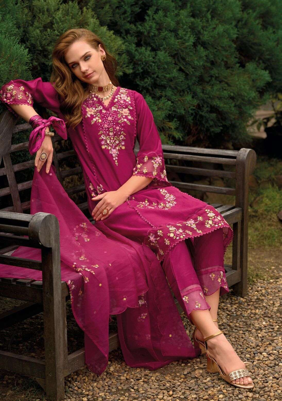 SHIDDAT-4 BY LADY LEELA IN PURE VISCOSE VATICAN FABRIC WITH HEAVY HANDWORK