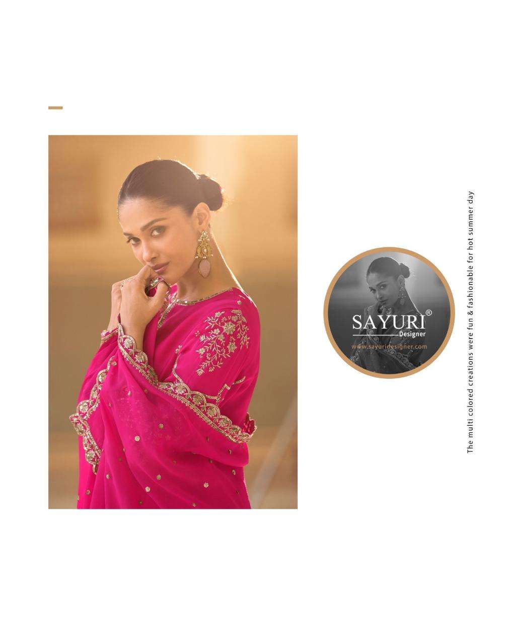 SIYA BY SAYURI DESIGNER IN HEAVY SOFT CREP SILK EMBROIDERES TOP WITH DHOTI AND ORGANZA DUPATTA