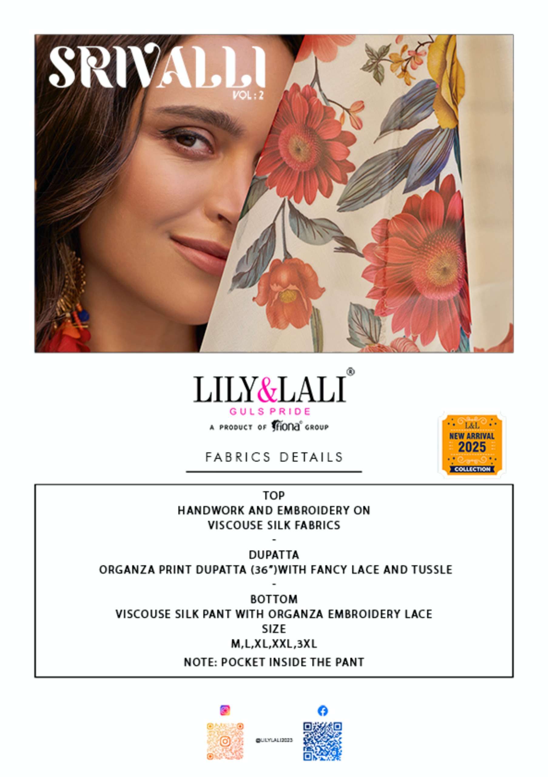 SRIVALLI VOL-2 BY LILY & LALI IN VISCOUS SILK FABRICS WITH HANDWORK AND EMBROIDERY