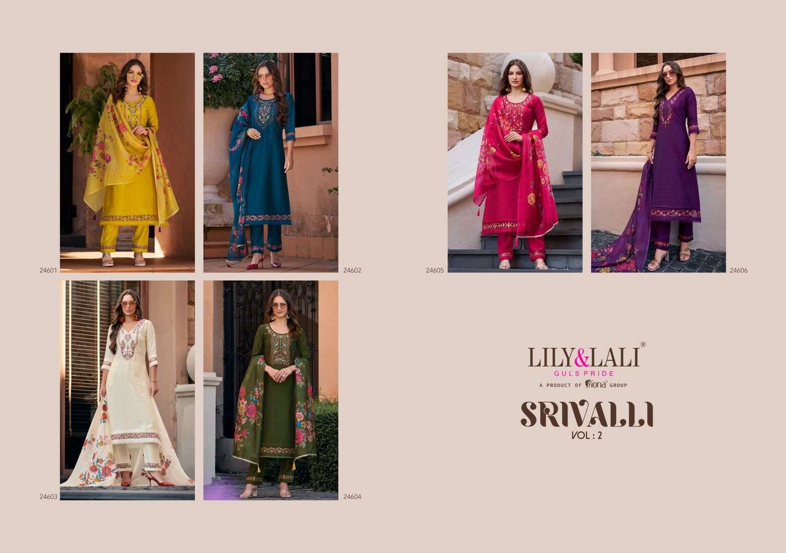 SRIVALLI VOL-2 BY LILY & LALI IN VISCOUS SILK FABRICS WITH HANDWORK AND EMBROIDERY