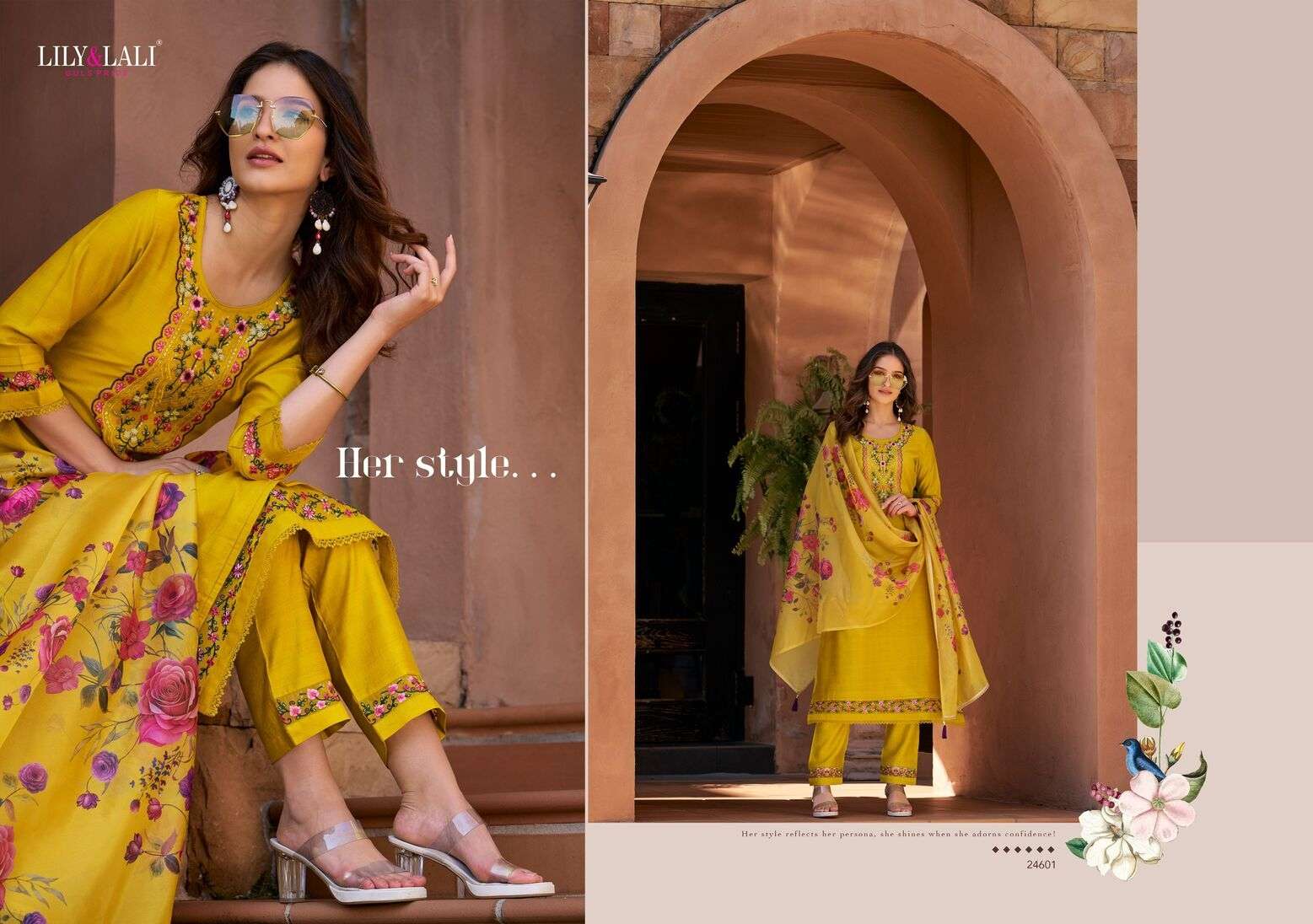 SRIVALLI VOL-2 BY LILY & LALI IN VISCOUS SILK FABRICS WITH HANDWORK AND EMBROIDERY