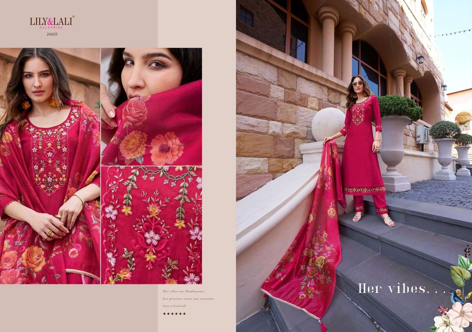 SRIVALLI VOL-2 BY LILY & LALI IN VISCOUS SILK FABRICS WITH HANDWORK AND EMBROIDERY