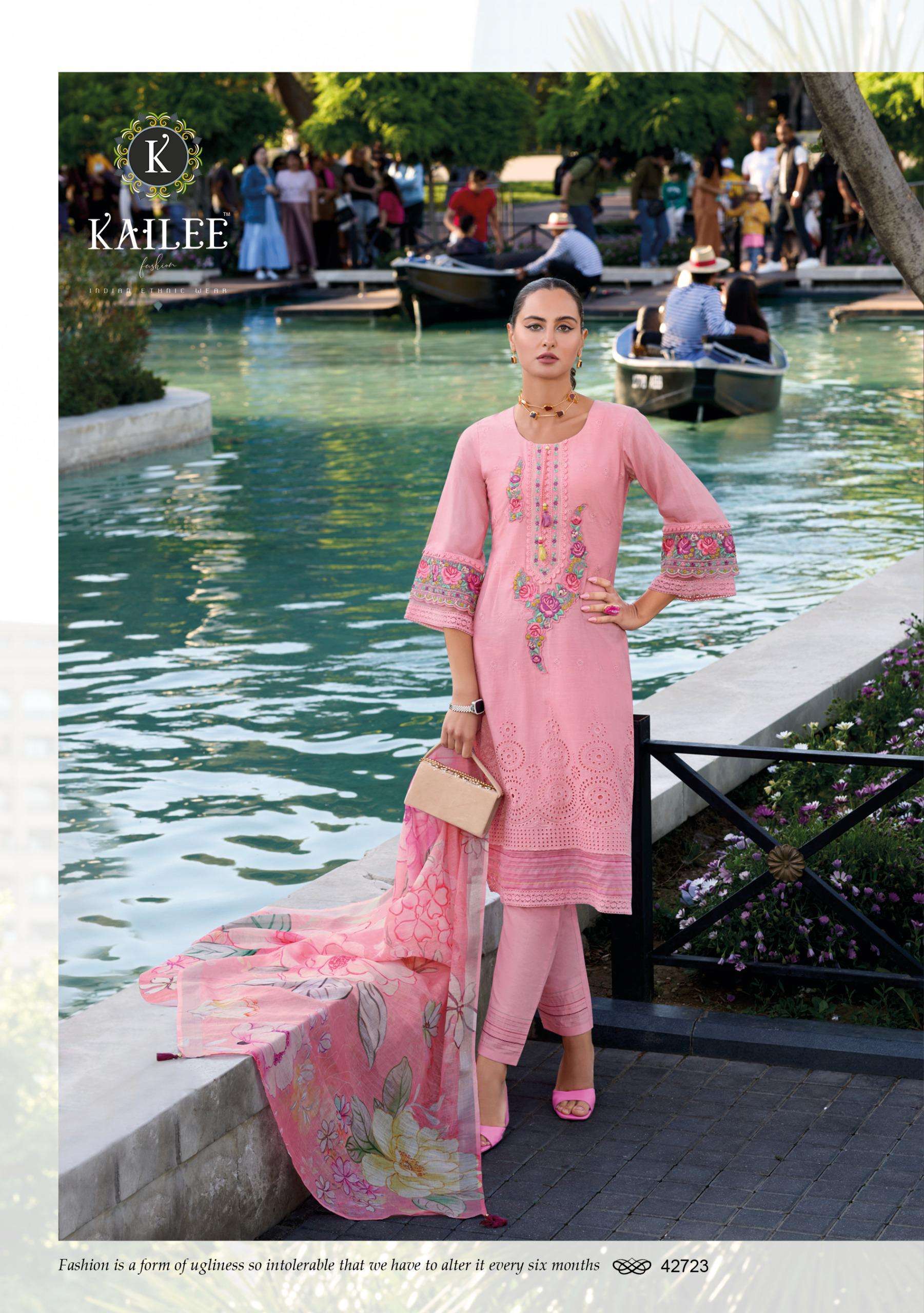 SUFFY BY KAILEE FASHION IN PURE COTTON CHIKANAKARI WITH WEAVING SELF SHIFHALI