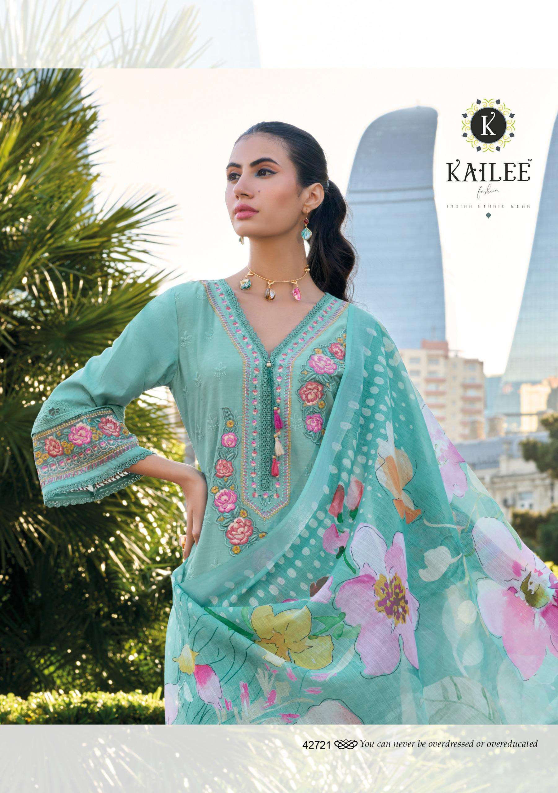 SUFFY BY KAILEE FASHION IN PURE COTTON CHIKANAKARI WITH WEAVING SELF SHIFHALI