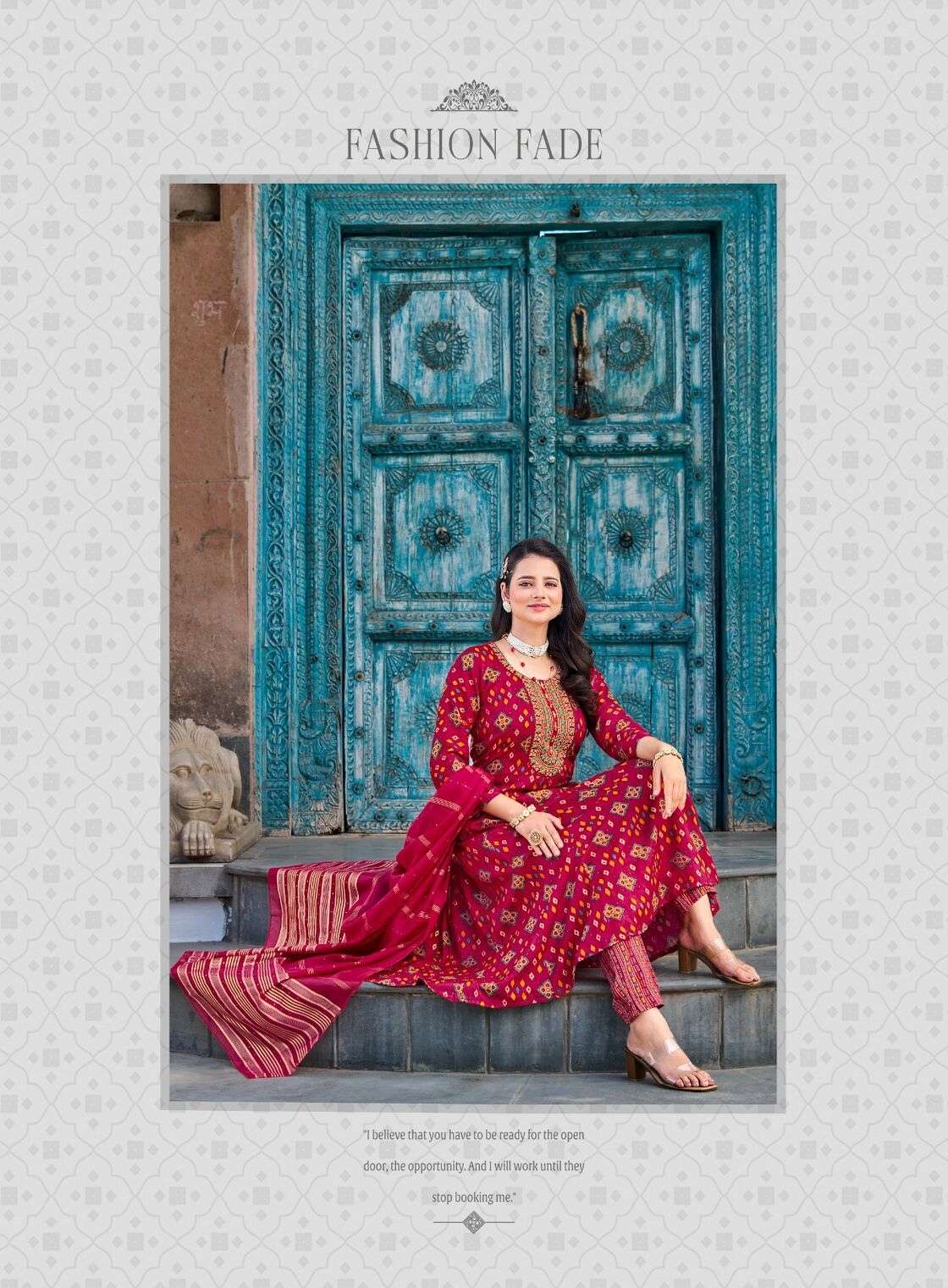 SWARA VOL-1 BY RADHIKA LIFE STYLE IN REYON TWO TONE FOIL PRINT WITH WORK 