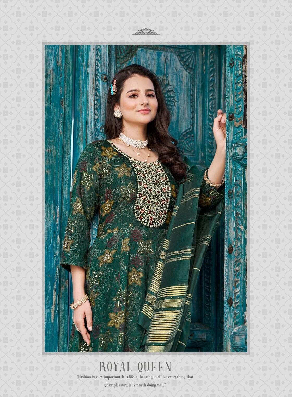 SWARA VOL-1 BY RADHIKA LIFE STYLE IN REYON TWO TONE FOIL PRINT WITH WORK 