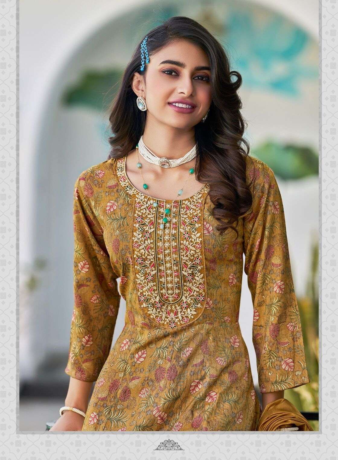 SWARA VOL-1 BY RADHIKA LIFE STYLE IN REYON TWO TONE FOIL PRINT WITH WORK 