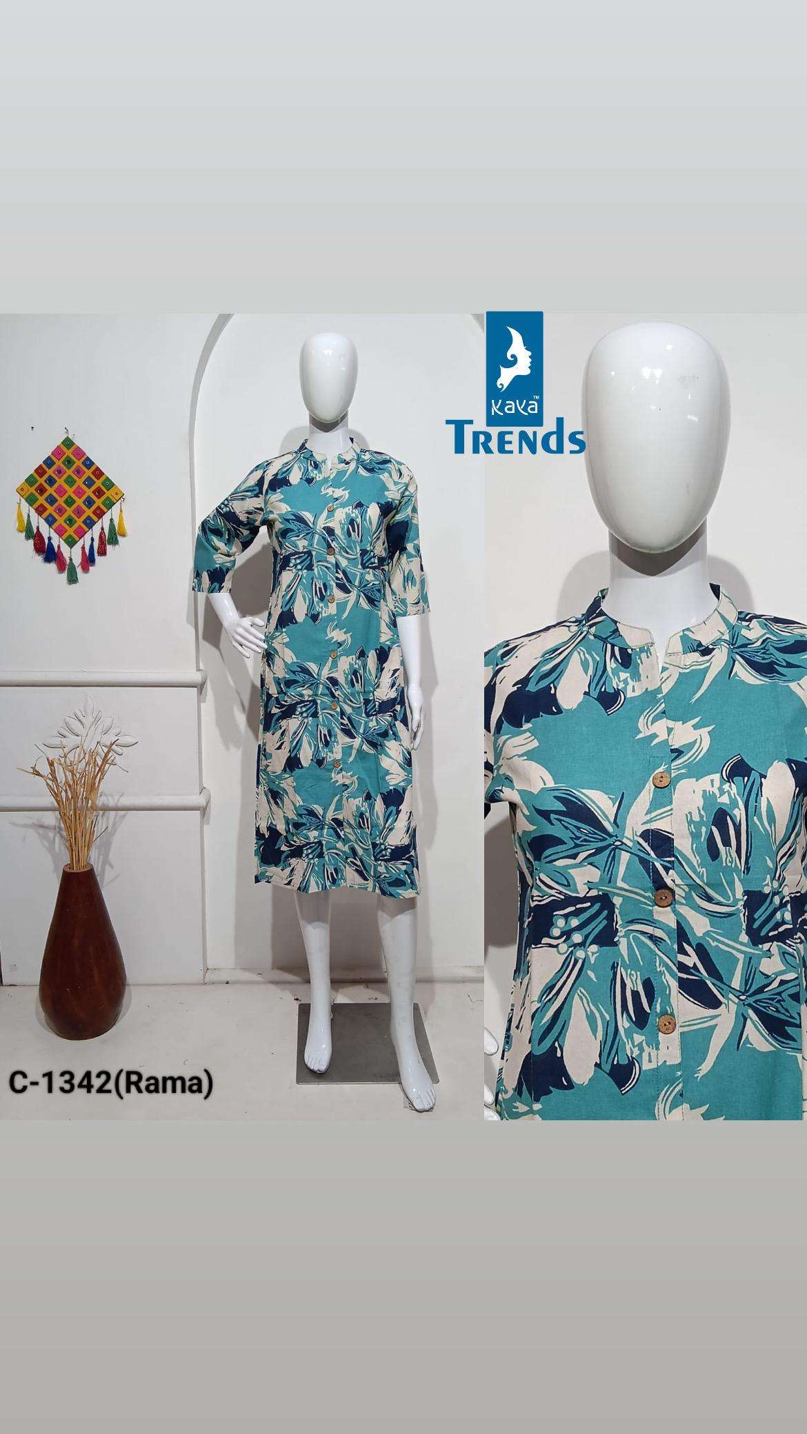 TRENDS BY KAYA KURTI IN RAYON WITH PURE GAMTHI PATCH TRADITIONAL KURTIS