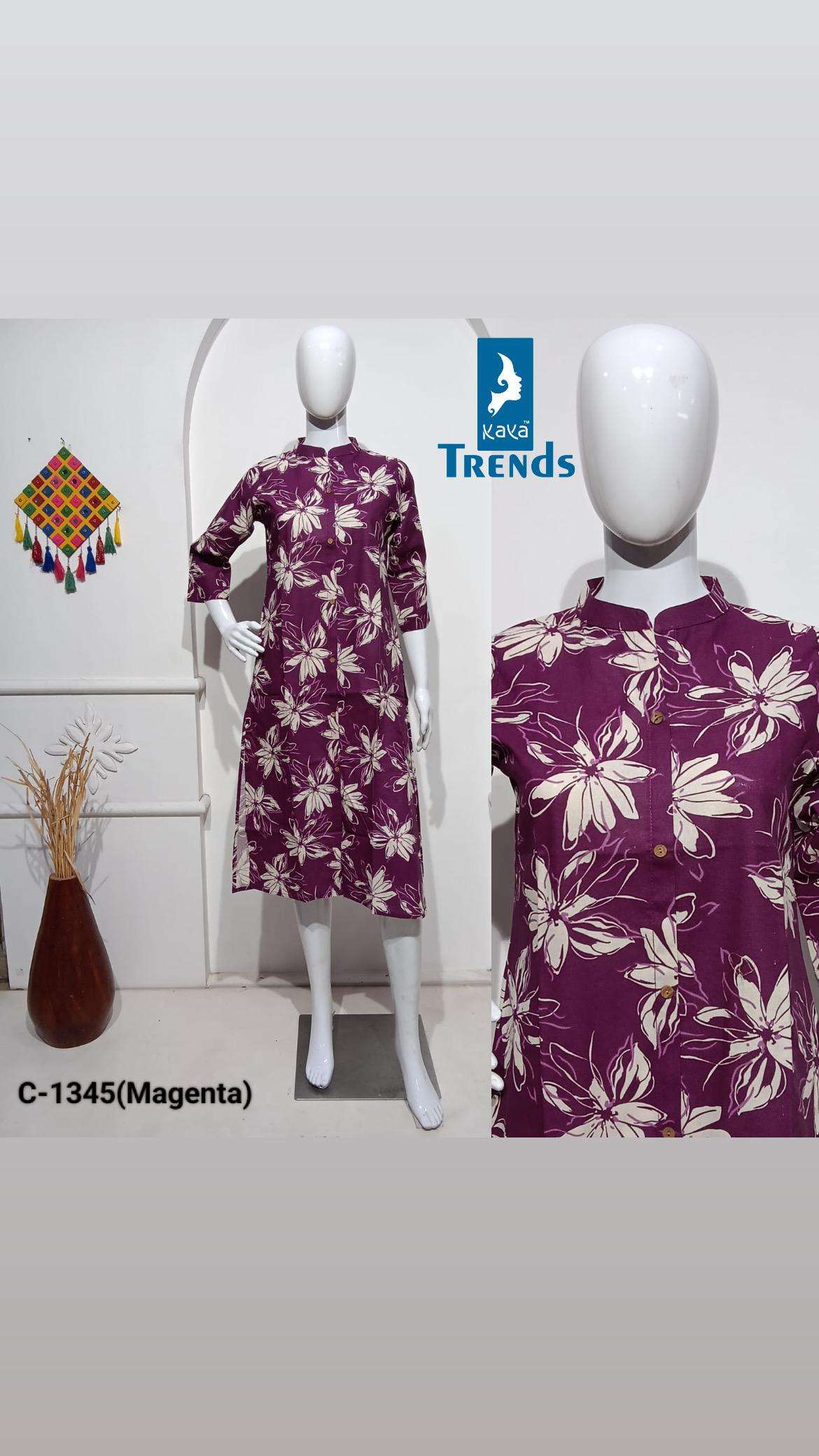 TRENDS BY KAYA KURTI IN RAYON WITH PURE GAMTHI PATCH TRADITIONAL KURTIS
