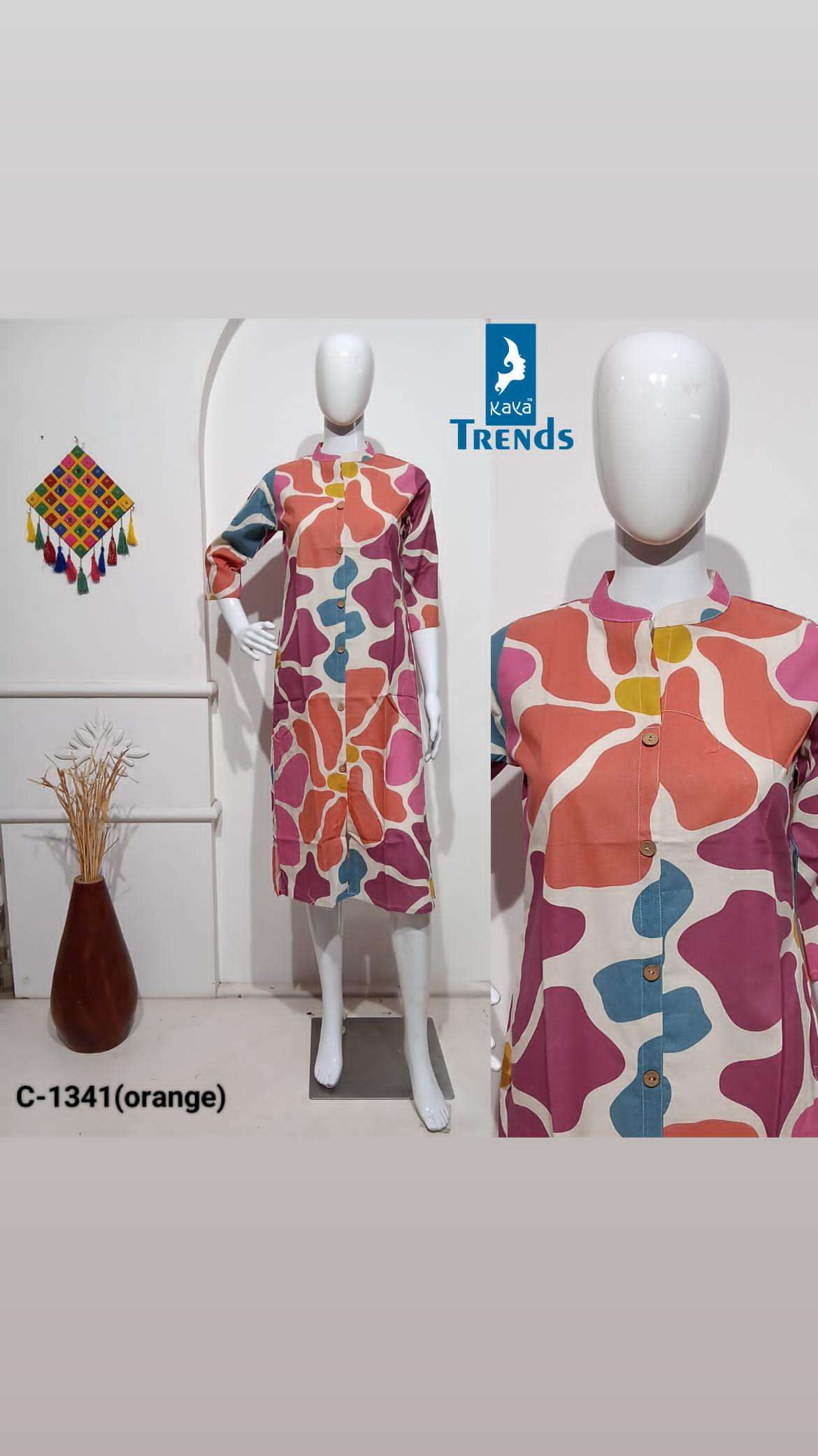 TRENDS BY KAYA KURTI IN RAYON WITH PURE GAMTHI PATCH TRADITIONAL KURTIS