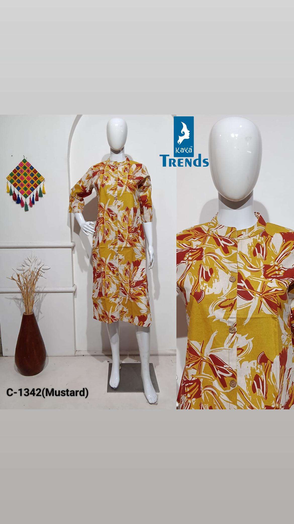 TRENDS BY KAYA KURTI IN RAYON WITH PURE GAMTHI PATCH TRADITIONAL KURTIS