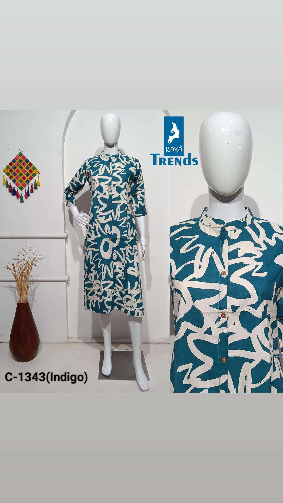 TRENDS BY KAYA KURTI IN RAYON WITH PURE GAMTHI PATCH TRADITIONAL KURTIS