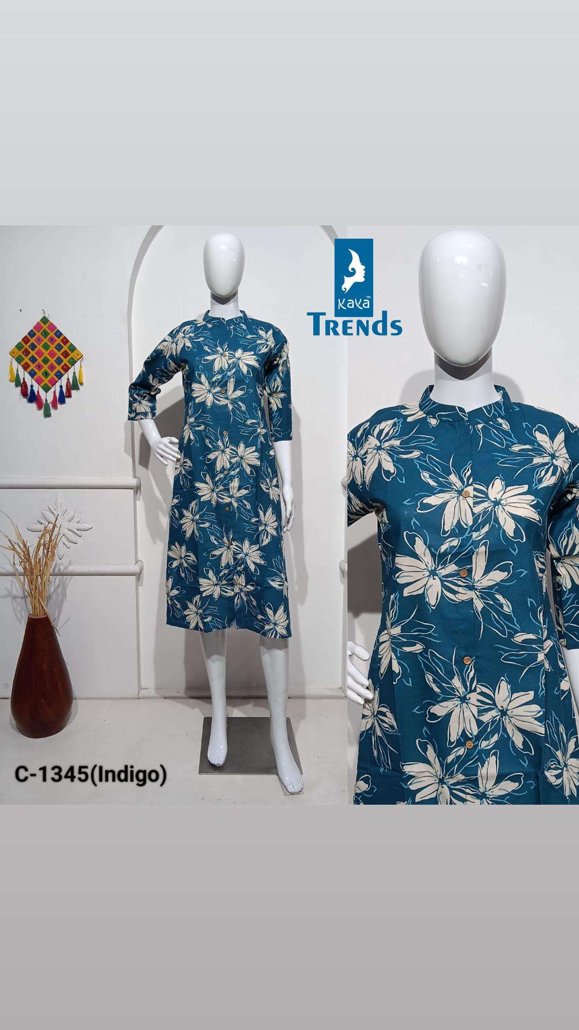 TRENDS BY KAYA KURTI IN RAYON WITH PURE GAMTHI PATCH TRADITIONAL KURTIS