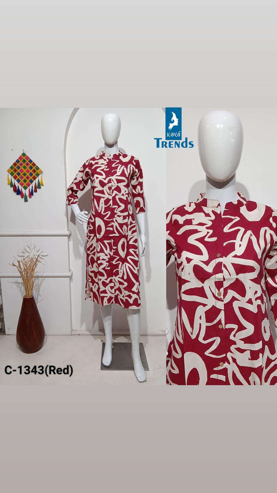 TRENDS BY KAYA KURTI IN RAYON WITH PURE GAMTHI PATCH TRADITIONAL KURTIS
