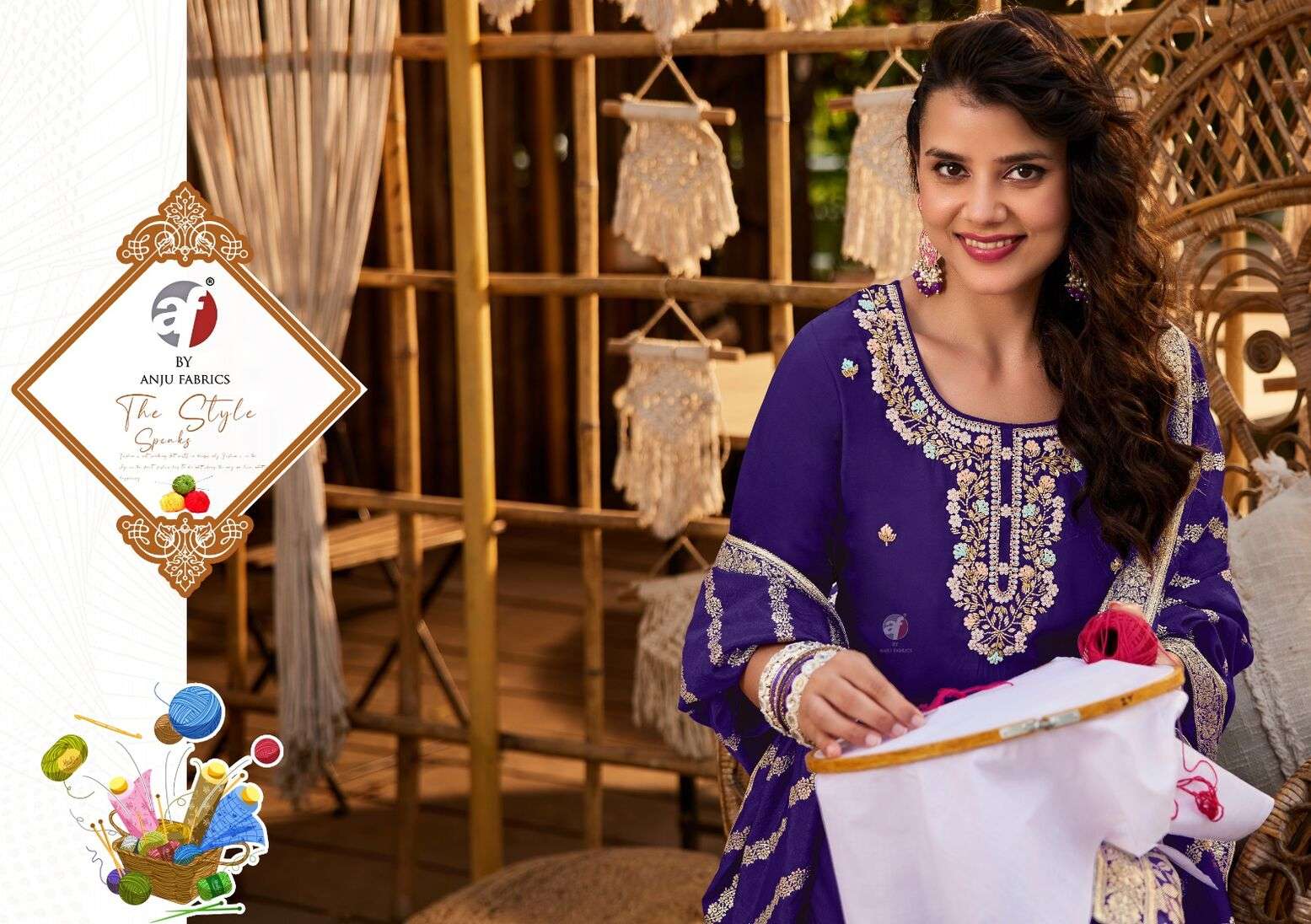 VASTRA VOL-5 BY ANJU FABRICS IN ROMAN SILK WITH PURE HANDWORK AND BANARASI JACQUARD DUPATTA