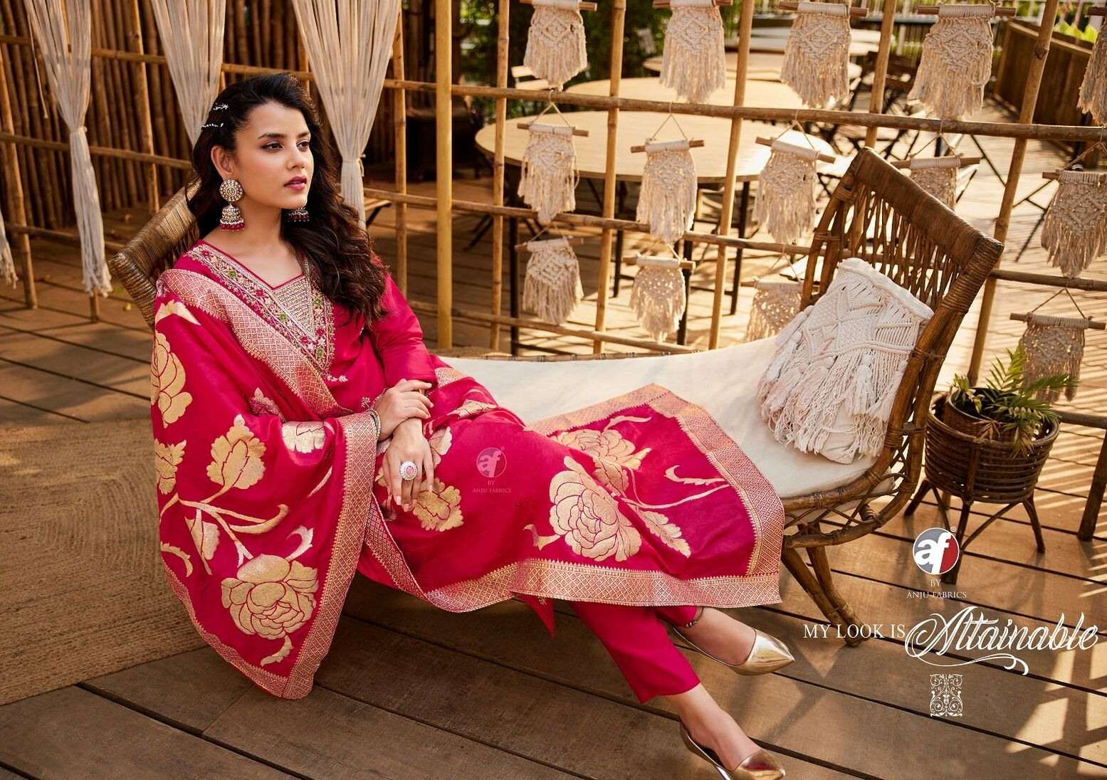 VASTRA VOL-5 BY ANJU FABRICS IN ROMAN SILK WITH PURE HANDWORK AND BANARASI JACQUARD DUPATTA