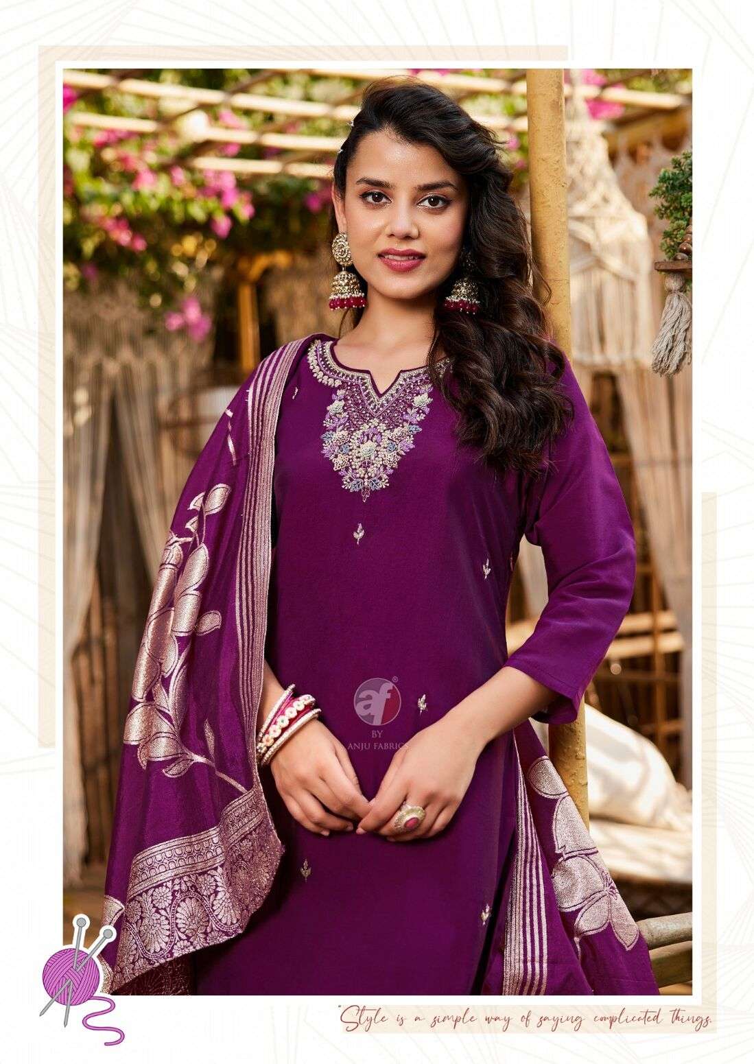 VASTRA VOL-5 BY ANJU FABRICS IN ROMAN SILK WITH PURE HANDWORK AND BANARASI JACQUARD DUPATTA