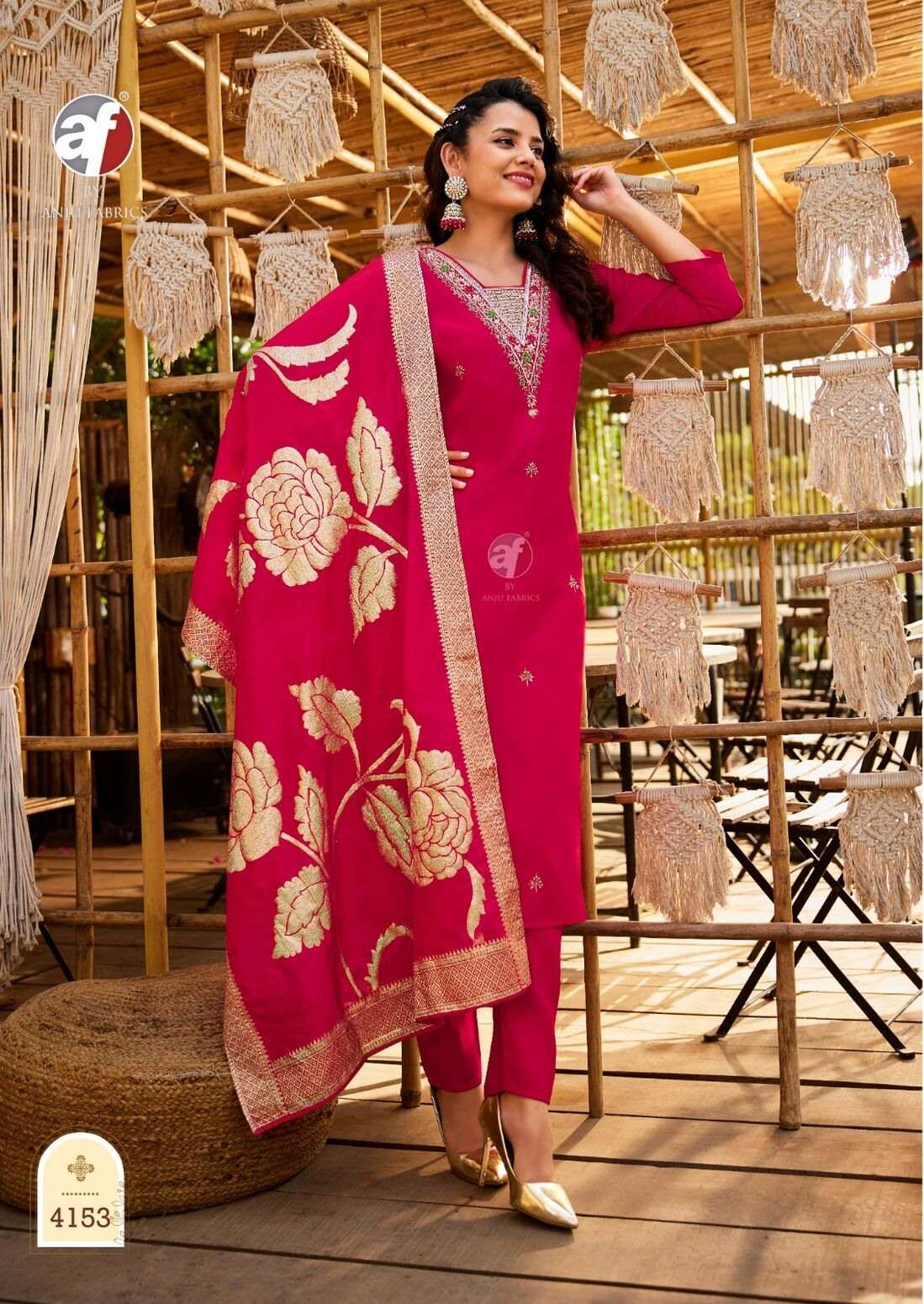 VASTRA VOL-5 BY ANJU FABRICS IN ROMAN SILK WITH PURE HANDWORK AND BANARASI JACQUARD DUPATTA