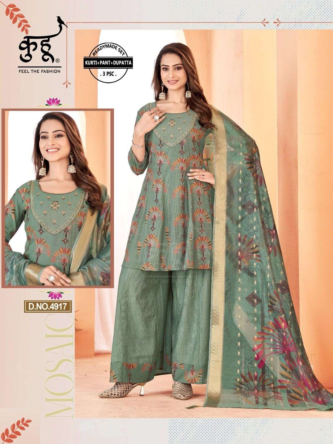 VOL-9 BY KUHOO IN FANCY FABRIC WITH INAR ATTACH 