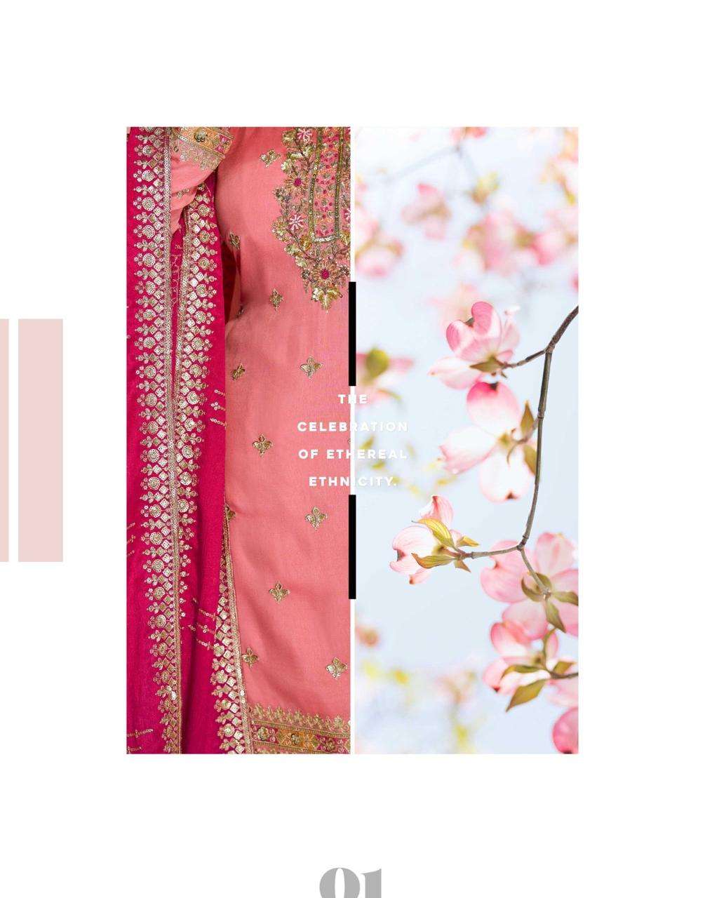 ZOHA BY SAYURI DESIGNER IN PREMIUM REAL CHINON SILK WITH EMBROIDERED