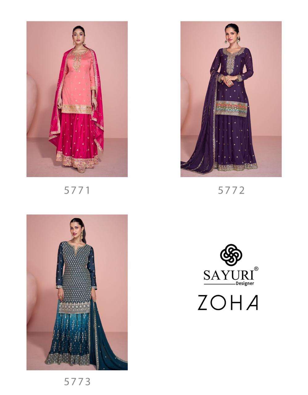 ZOHA BY SAYURI DESIGNER IN PREMIUM REAL CHINON SILK WITH EMBROIDERED