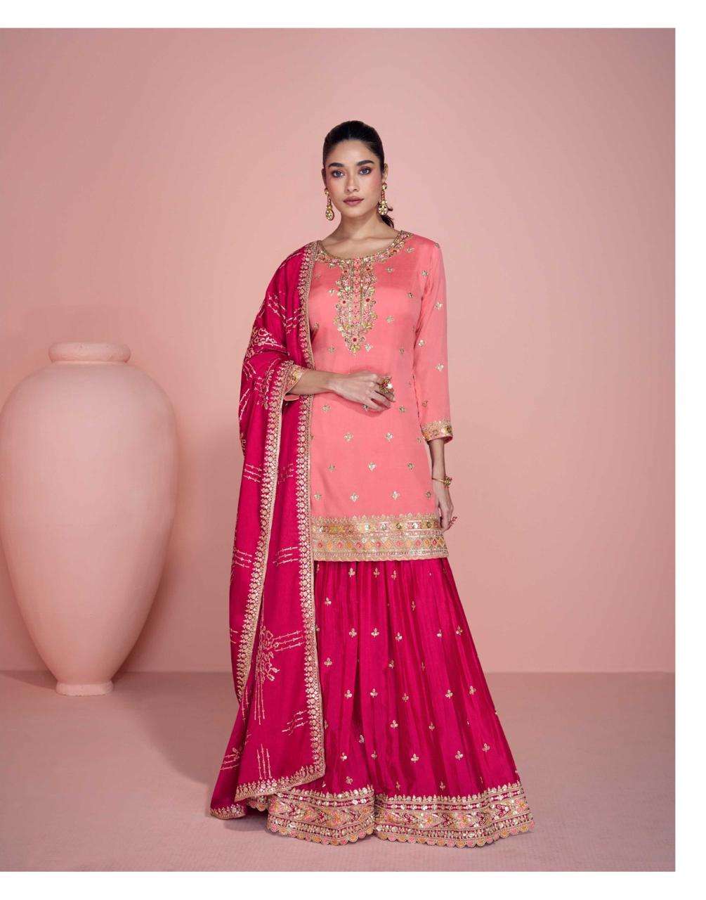 ZOHA BY SAYURI DESIGNER IN PREMIUM REAL CHINON SILK WITH EMBROIDERED