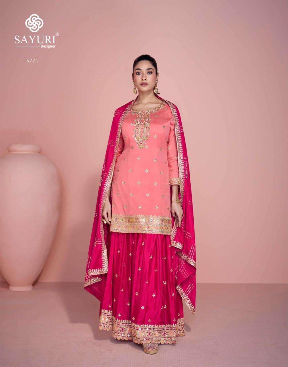 ZOHA BY SAYURI DESIGNER IN PREMIUM REAL CHINON SILK WITH EMBROIDERED