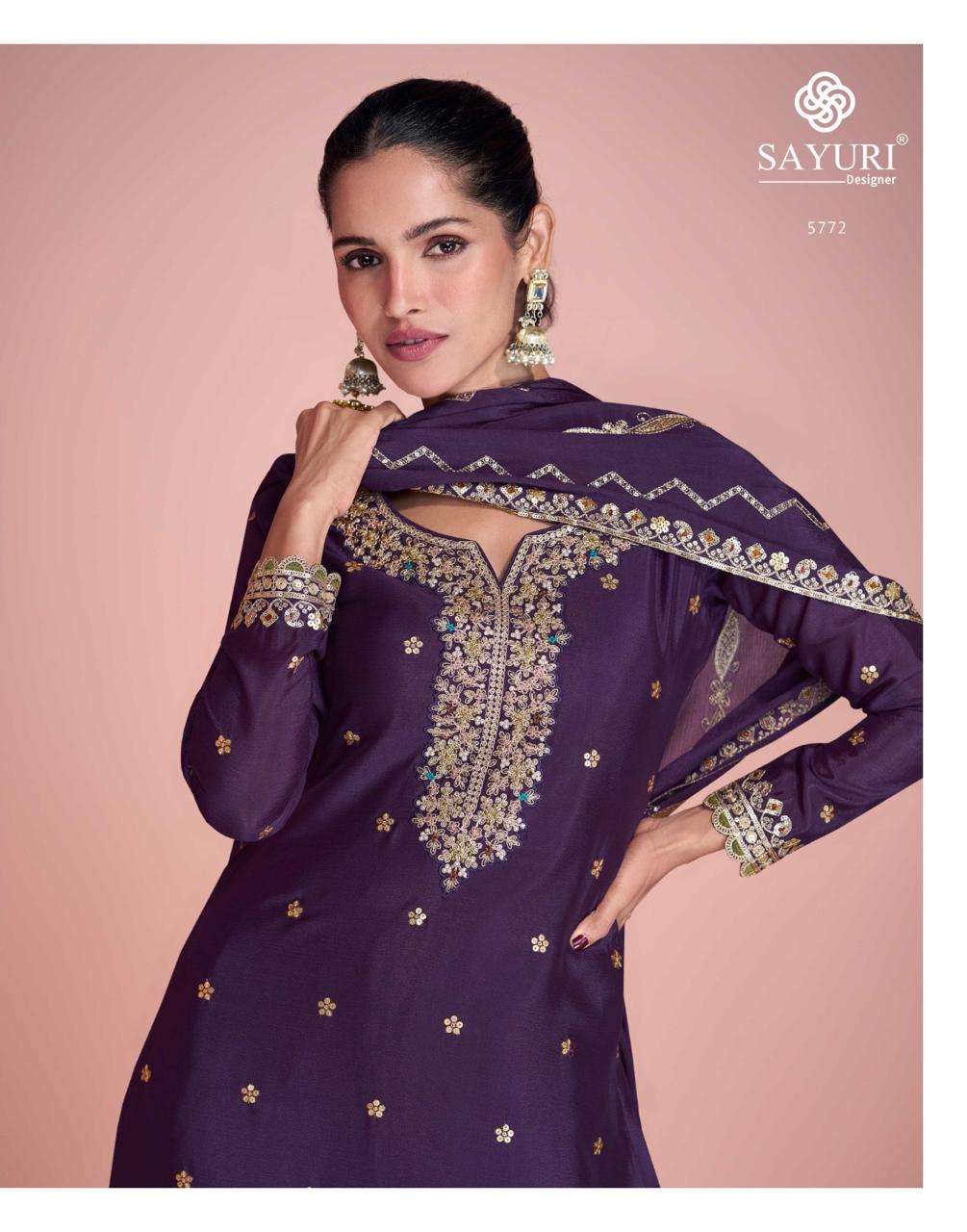 ZOHA BY SAYURI DESIGNER IN PREMIUM REAL CHINON SILK WITH EMBROIDERED