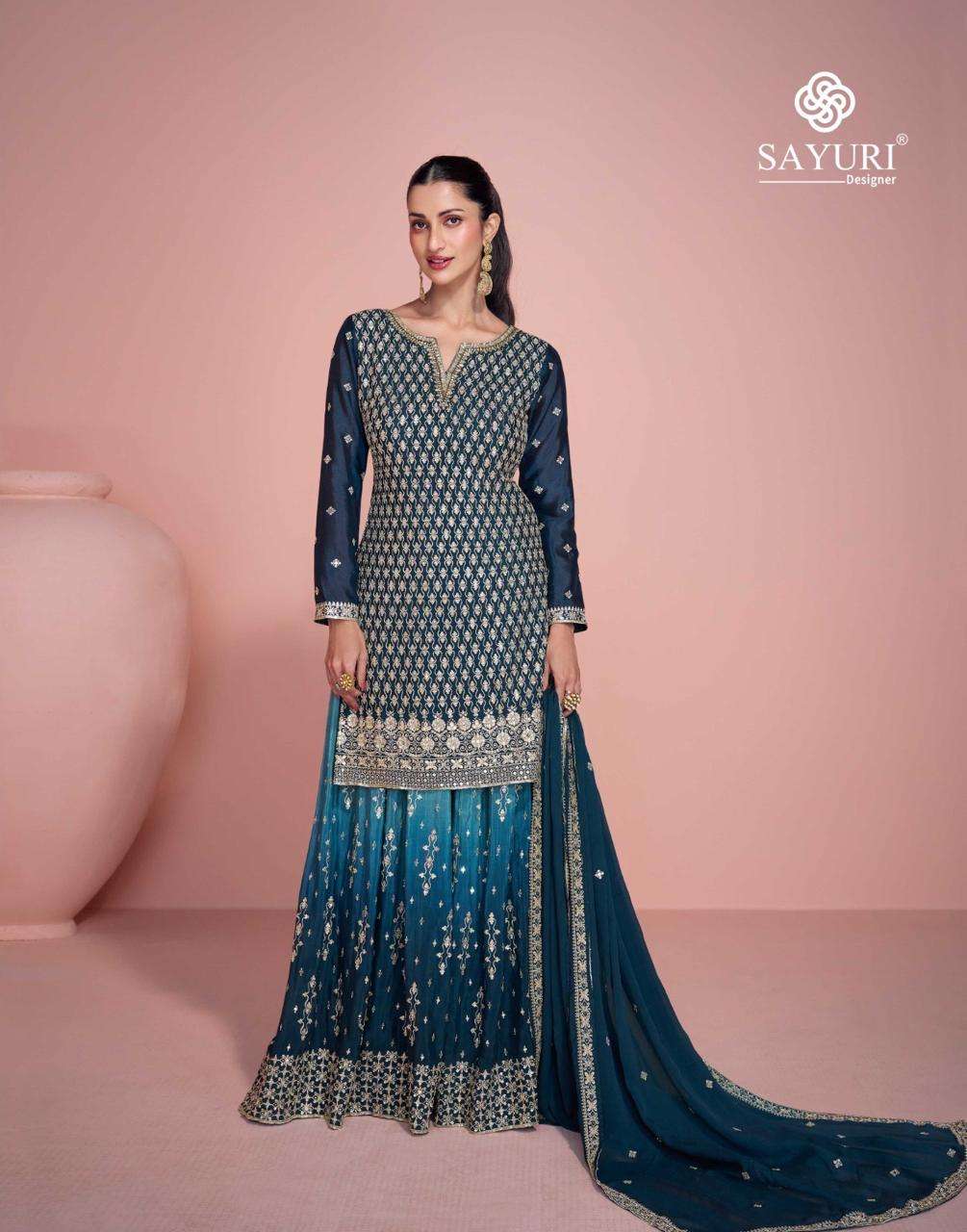 ZOHA BY SAYURI DESIGNER IN PREMIUM REAL CHINON SILK WITH EMBROIDERED