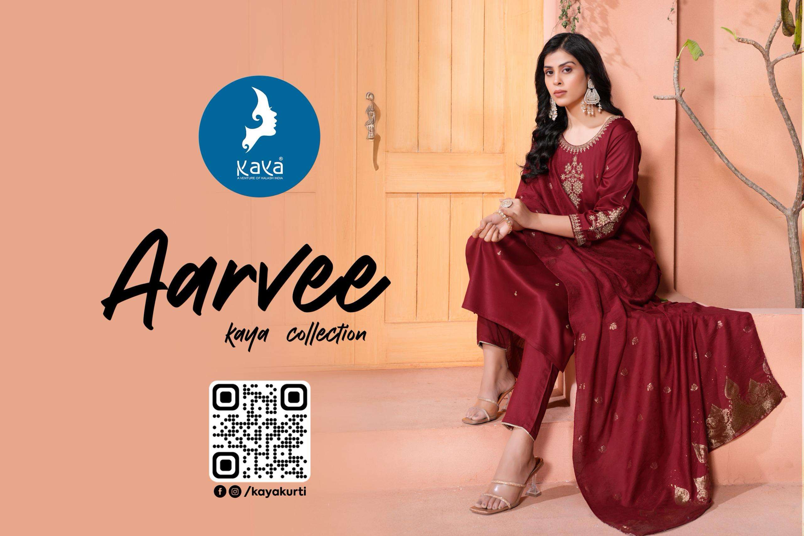 AARVEE BY KAYA KURTI IN GAJI SILK 3 PIECE CONCEPT WITH STRAIGHT CUT AND FANCY CHANDERI DUPATTA 