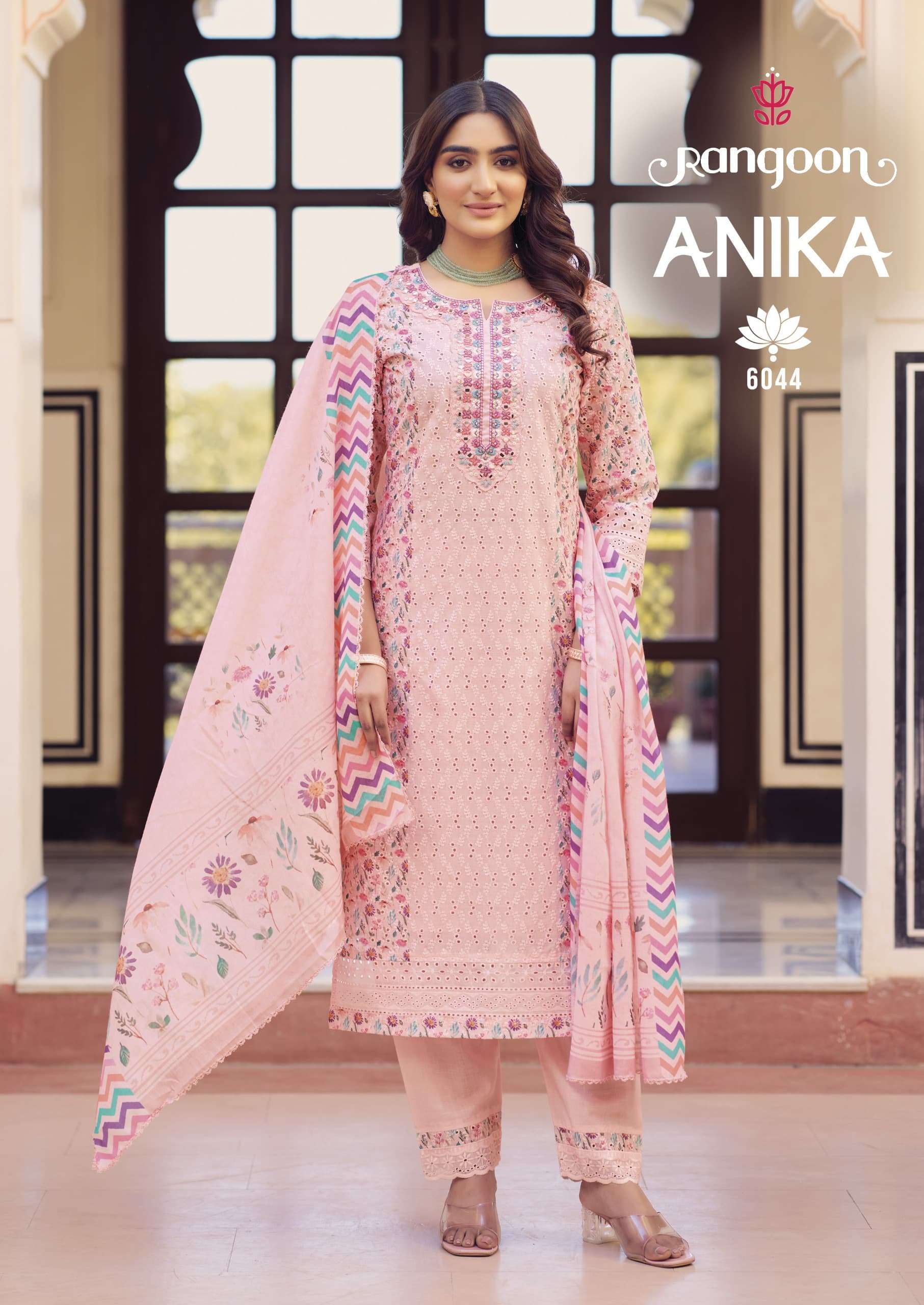 ANIKA BY RANGOON IN PURE COTTON CHIEFLTY WITH FANCY EMBROIDERY WORK & MIRROR WORK