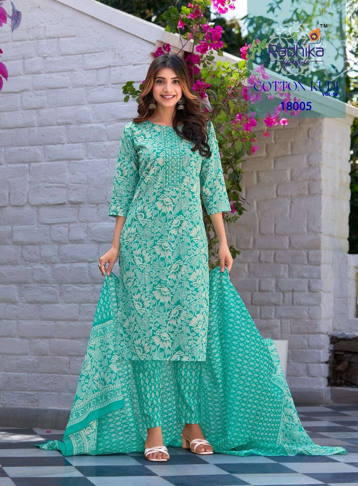 COTTON KUDI VOL-18 BY RADHIKA LIFE STYLE IN PURE COTTON KURTI WITH PANT& DUPPATTA