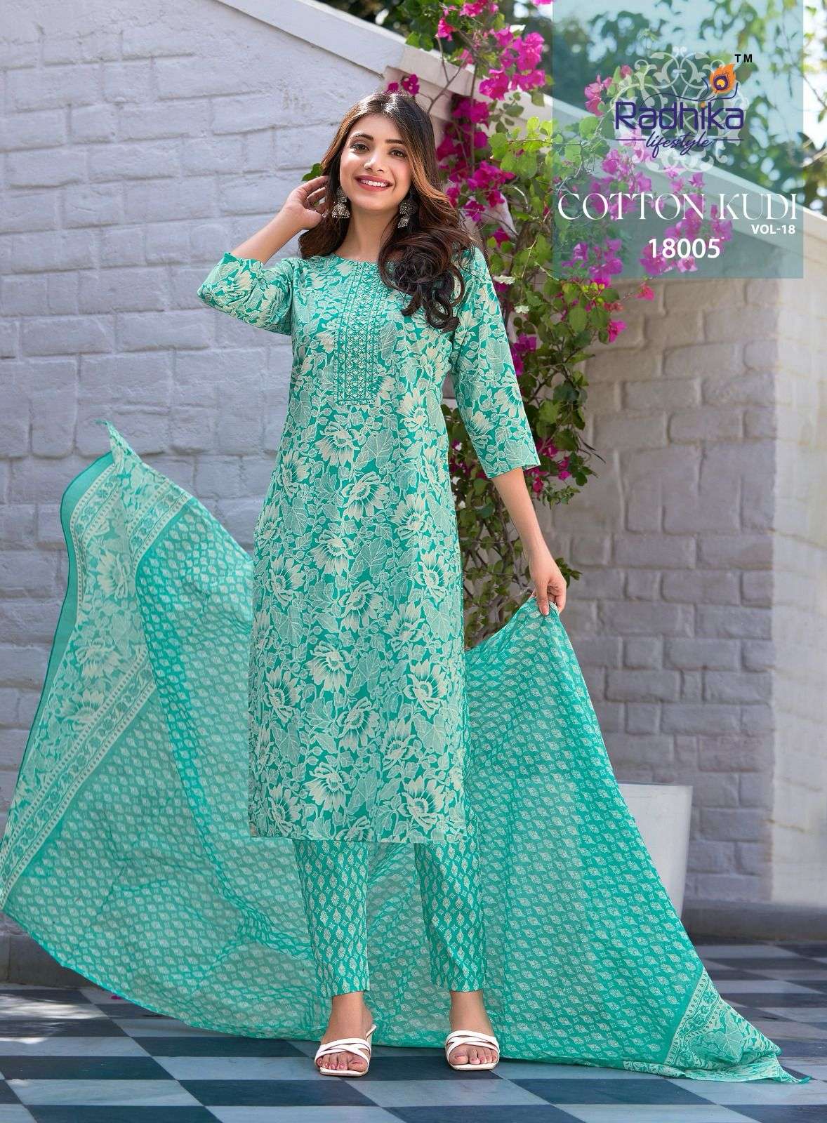 COTTON KUDI VOL-18 BY RADHIKA LIFE STYLE IN PURE COTTON KURTI WITH PANT& DUPPATTA