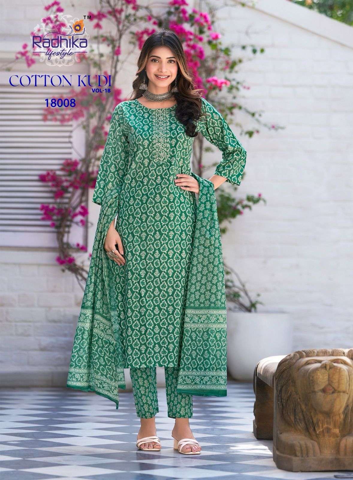 COTTON KUDI VOL-18 BY RADHIKA LIFE STYLE IN PURE COTTON KURTI WITH PANT& DUPPATTA