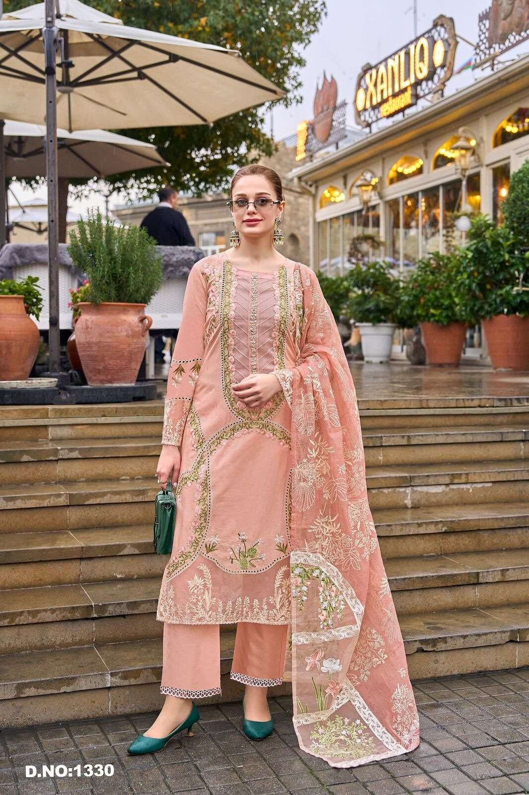 D.N:-1329 TO 1335 BY AMARA FASHION IN COTTON PAKISTANI HEAVY KURTI SET WITH DUPATTA