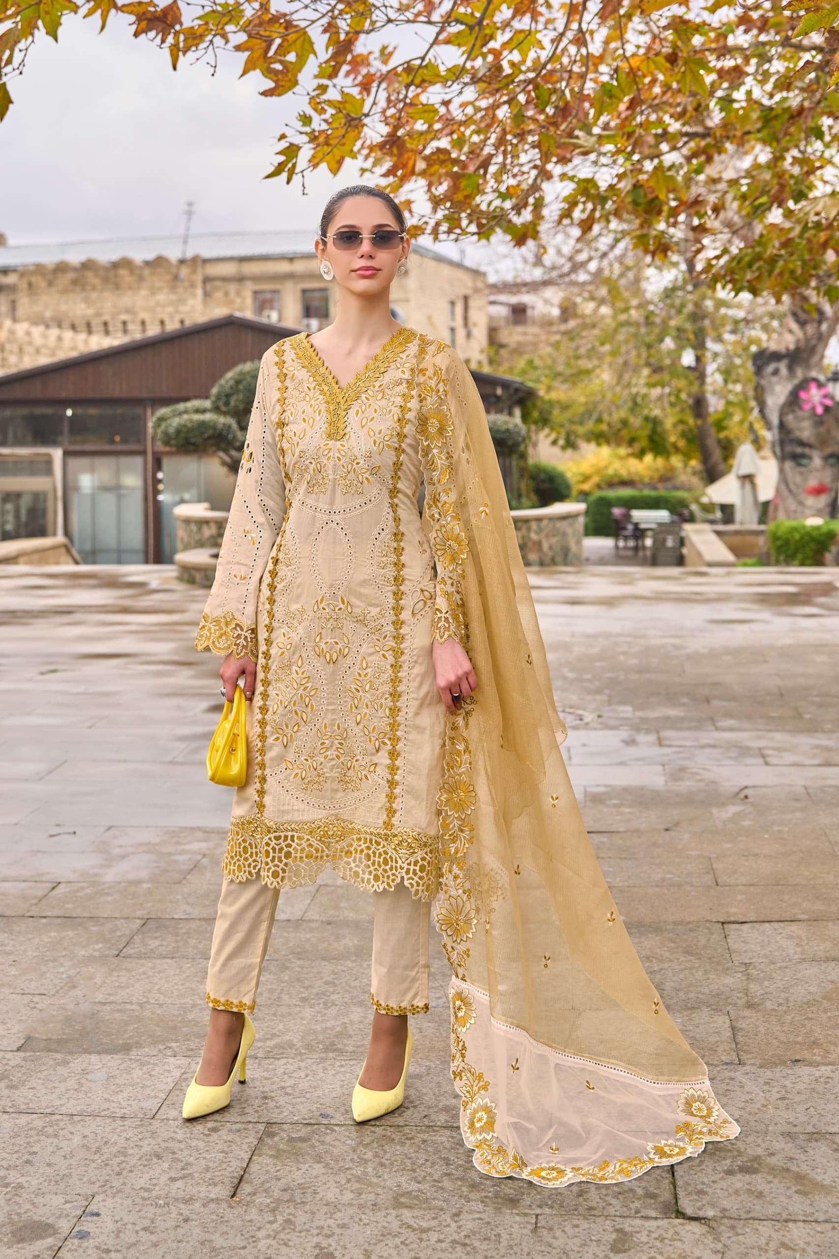 D.N:-1329 TO 1335 BY AMARA FASHION IN COTTON PAKISTANI HEAVY KURTI SET WITH DUPATTA