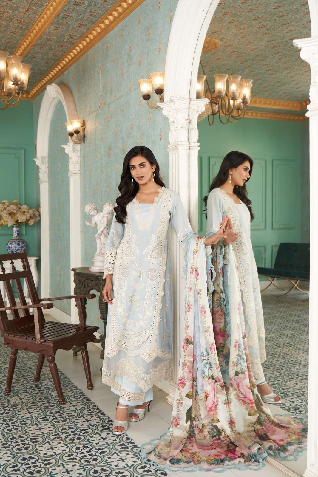 D.N:-1329 TO 1335 BY AMARA FASHION IN COTTON PAKISTANI HEAVY KURTI SET WITH DUPATTA