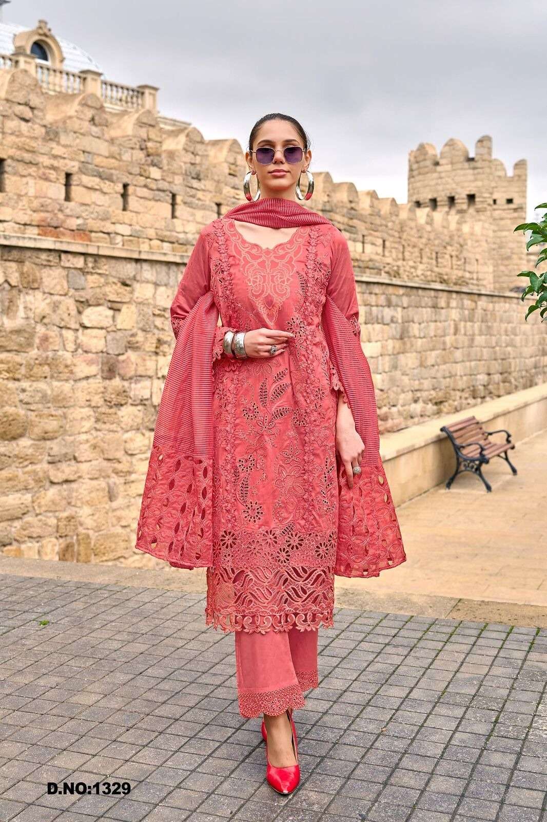 D.N:-1329 TO 1335 BY AMARA FASHION IN COTTON PAKISTANI HEAVY KURTI SET WITH DUPATTA