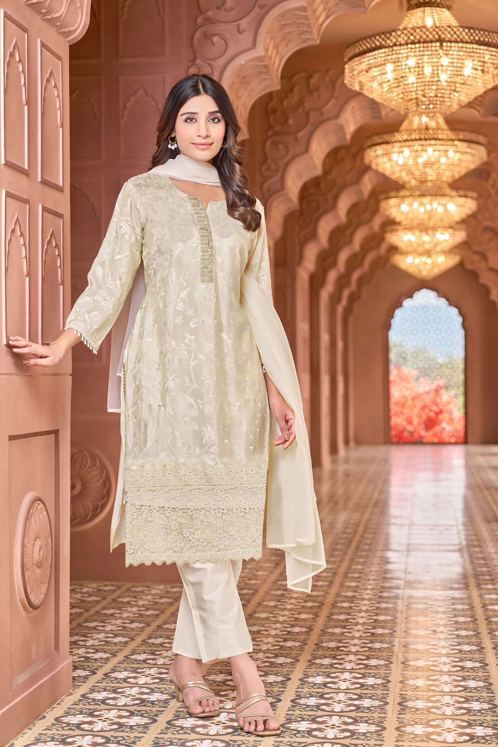 D.N:-1329 TO 1335 BY AMARA FASHION IN COTTON PAKISTANI HEAVY KURTI SET WITH DUPATTA