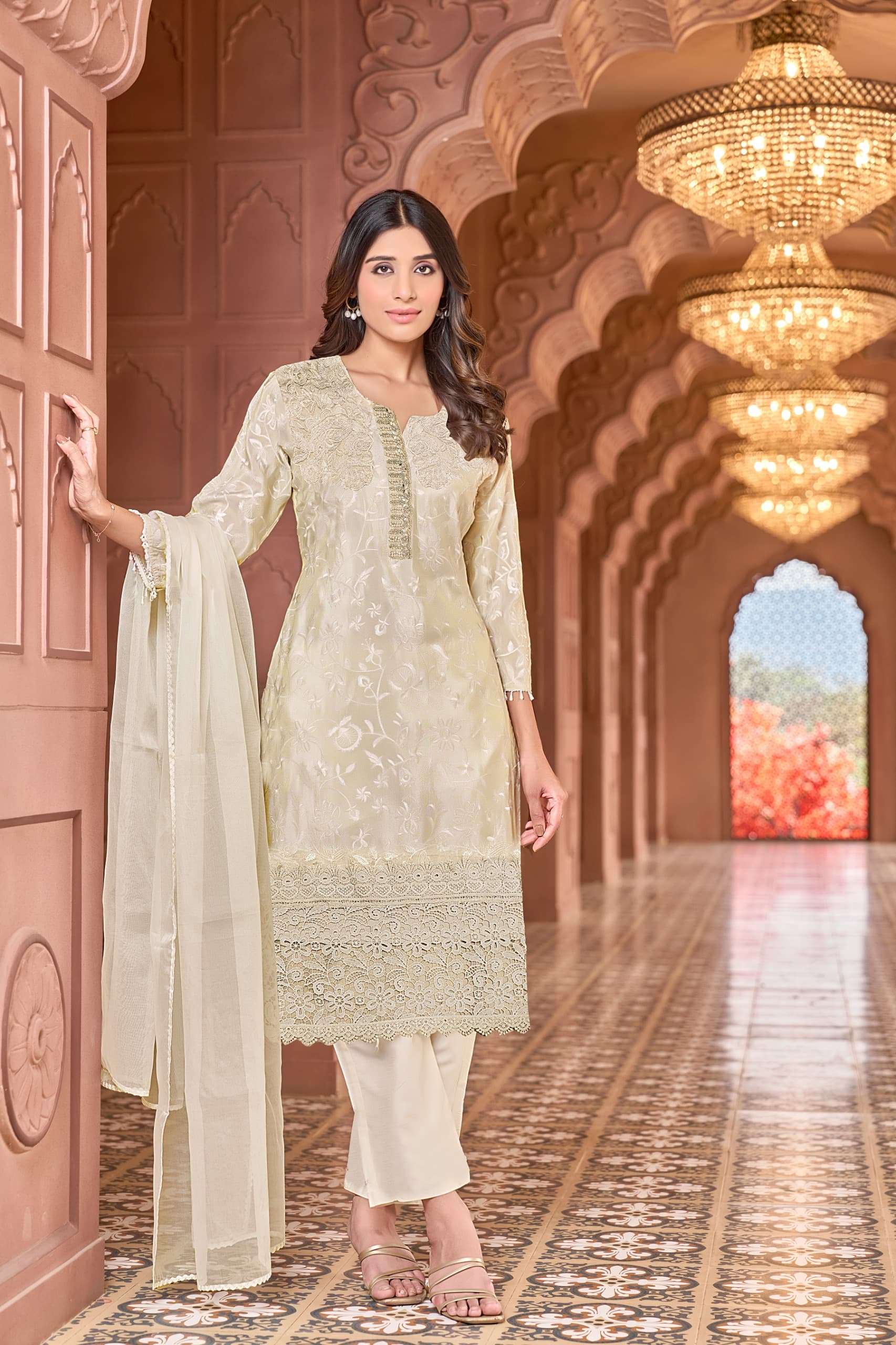 D.N:-1329 TO 1335 BY AMARA FASHION IN COTTON PAKISTANI HEAVY KURTI SET WITH DUPATTA