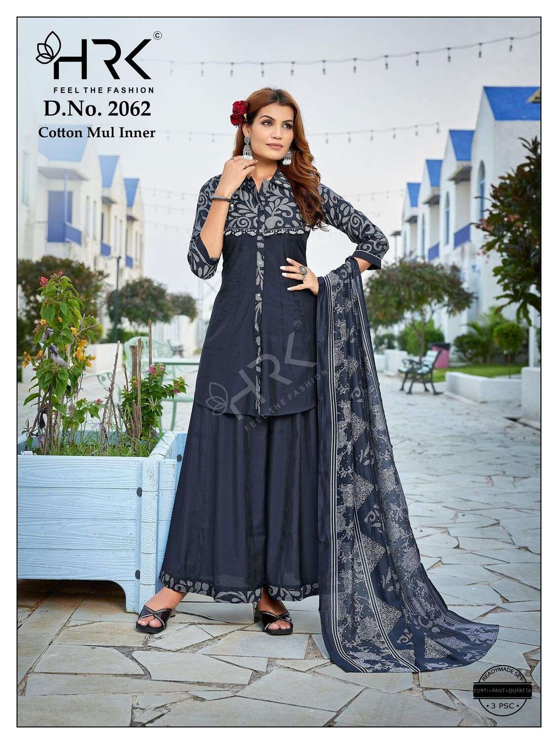 D.NO:- 2062 BY HRK IN MODAL FOIL PRINT WITH PLAIN EXCLUSIVE HAND WORK
