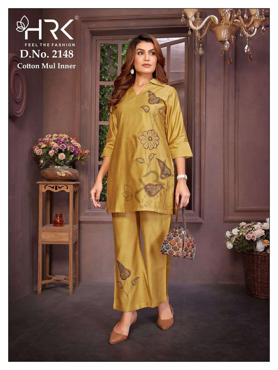 D.NO :- 2148 BY HRK IN GADWALL PLAIN WITH EXCLUSIVE PATCH WORK WITH COTTON MAUL INNER