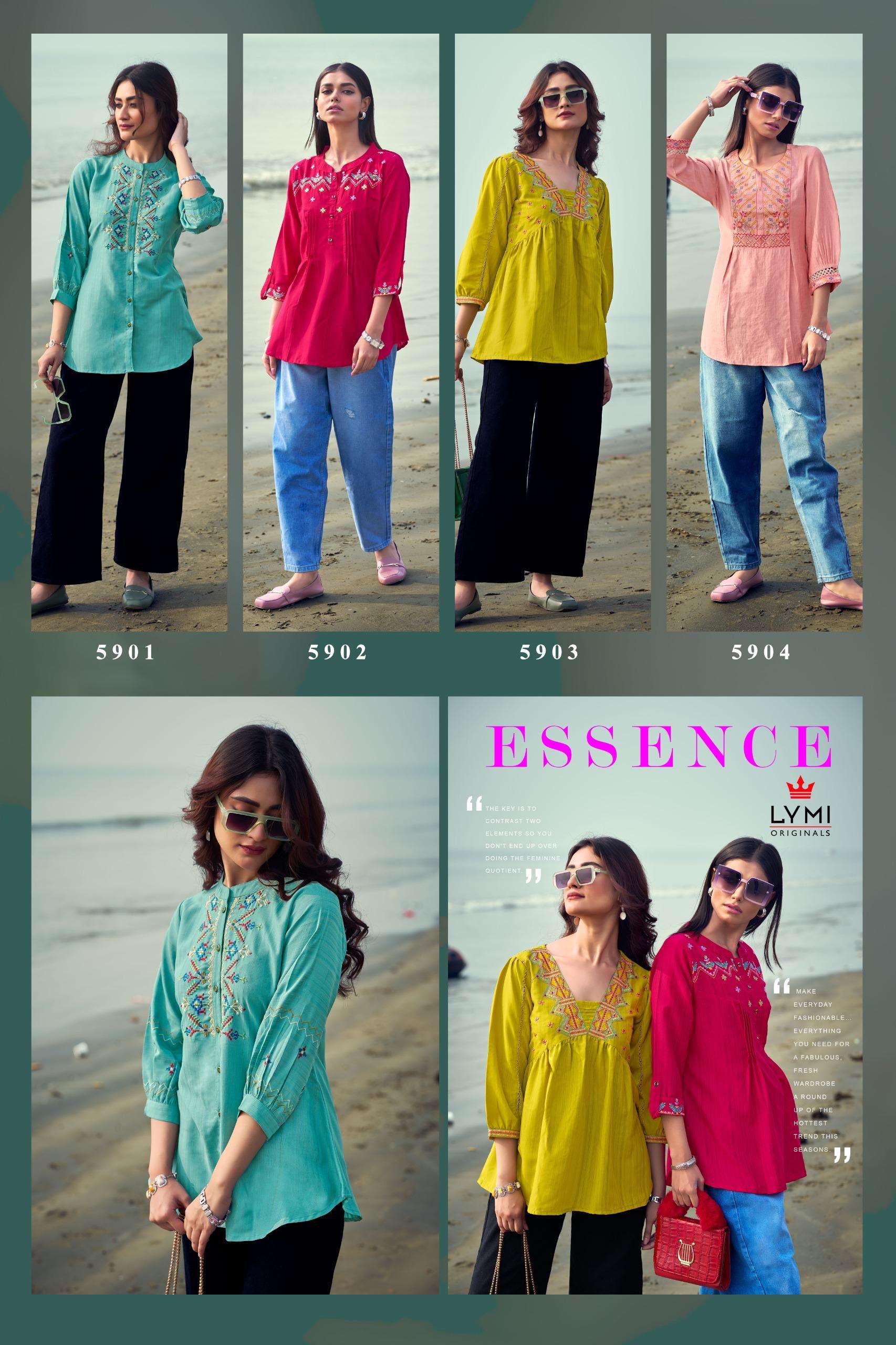 ESSENCE BY RANGOON IN VISCOSE WITH FANCY WORK TRENDING SERIES OF CATALOGS