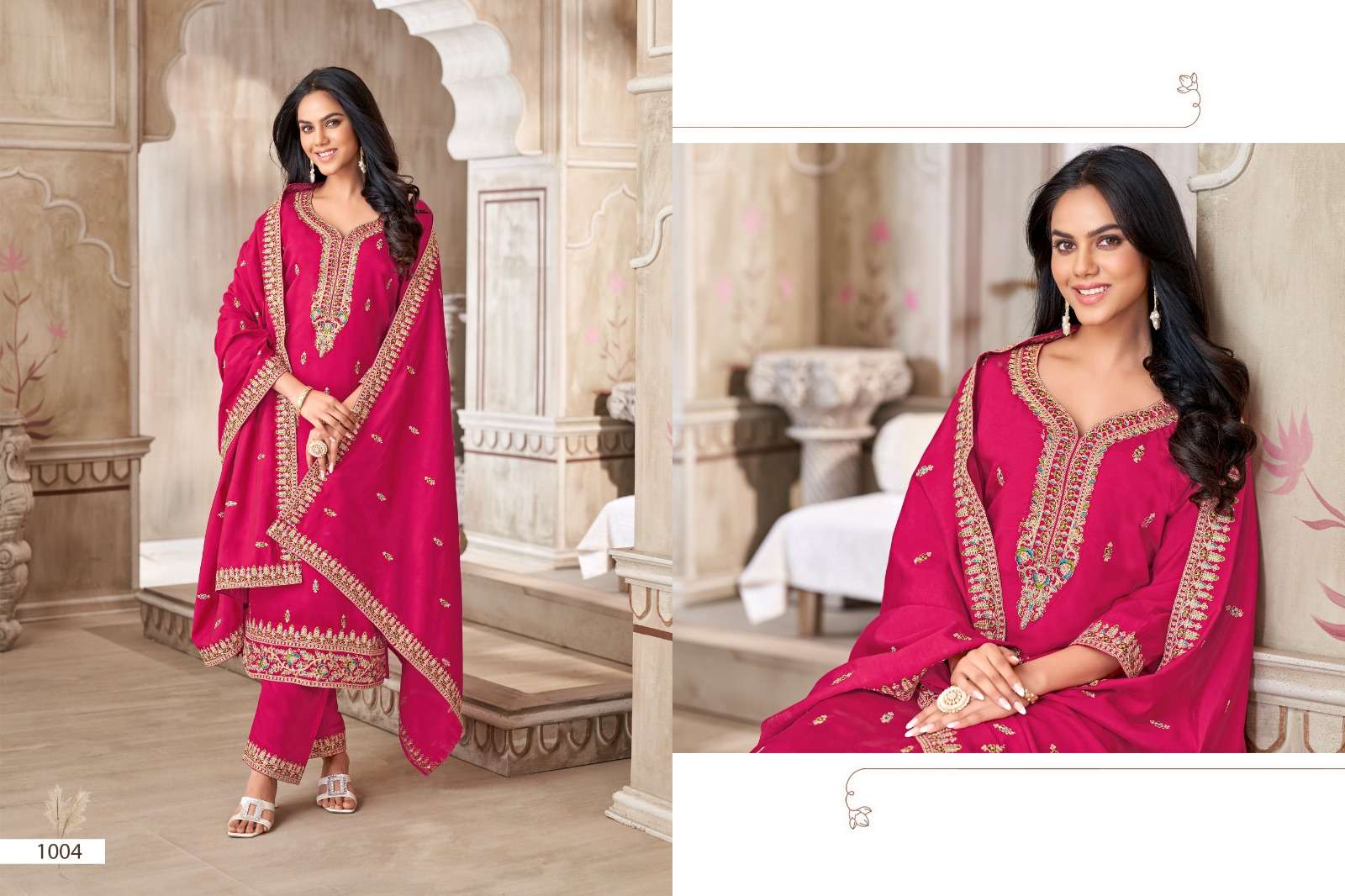 FANTASY BY KF FASHION KURTI PENT DUPATTA SET WITH EMBROIDERD