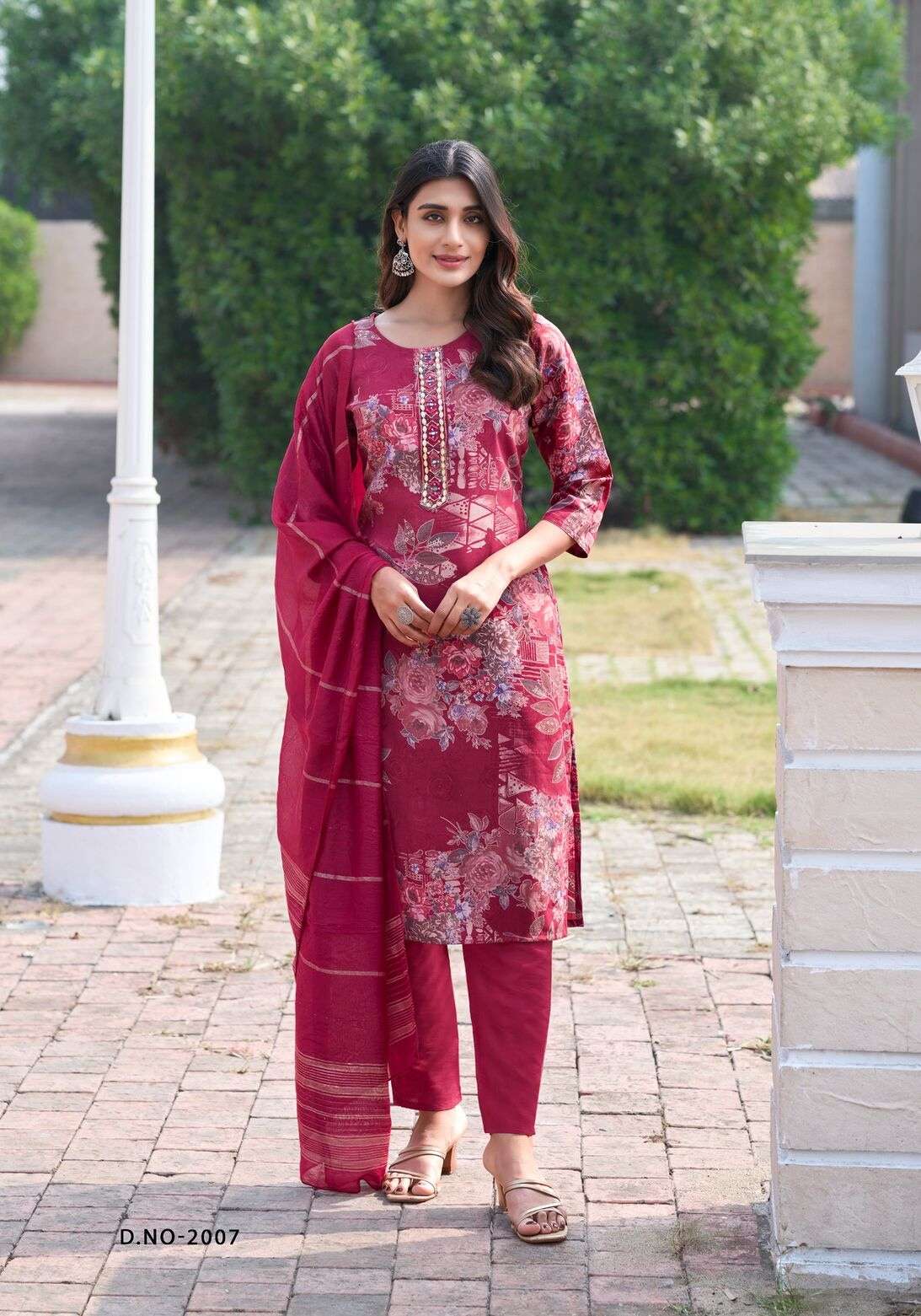 FESTIVAL VOL-2 BY VANSIKA MODAL CHANDERI FANCY KHATI SEQUENCE WORK KURTI PANT WITH  DUPATTA 