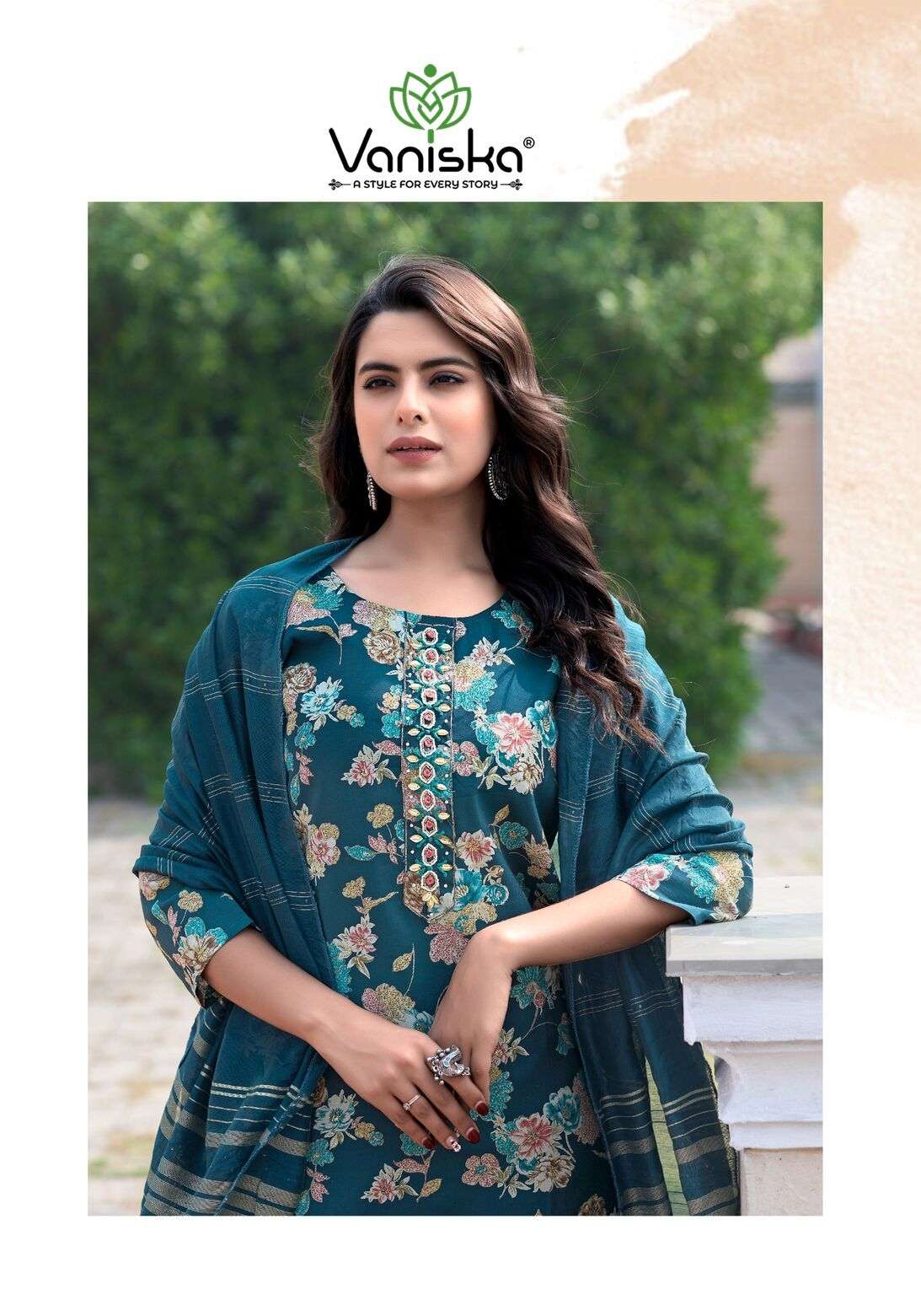 FESTIVAL VOL-2 BY VANSIKA MODAL CHANDERI FANCY KHATI SEQUENCE WORK KURTI PANT WITH  DUPATTA 